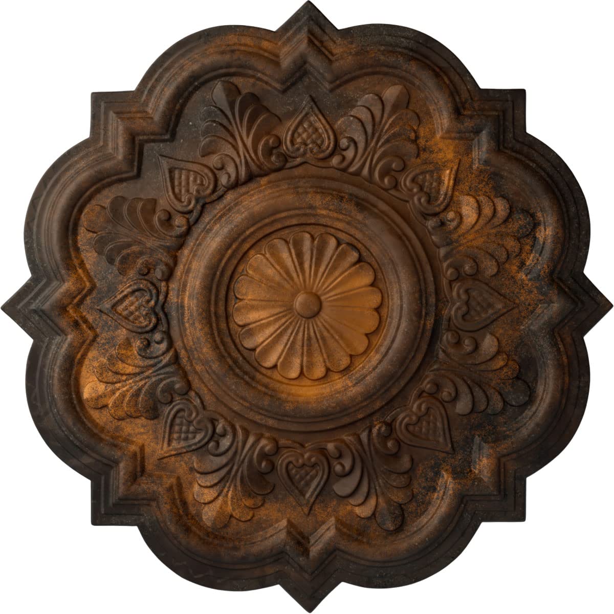 Ekena Millwork CM20DRRUS Deria Ceiling Medallion fits Canopies up to 6, Rust