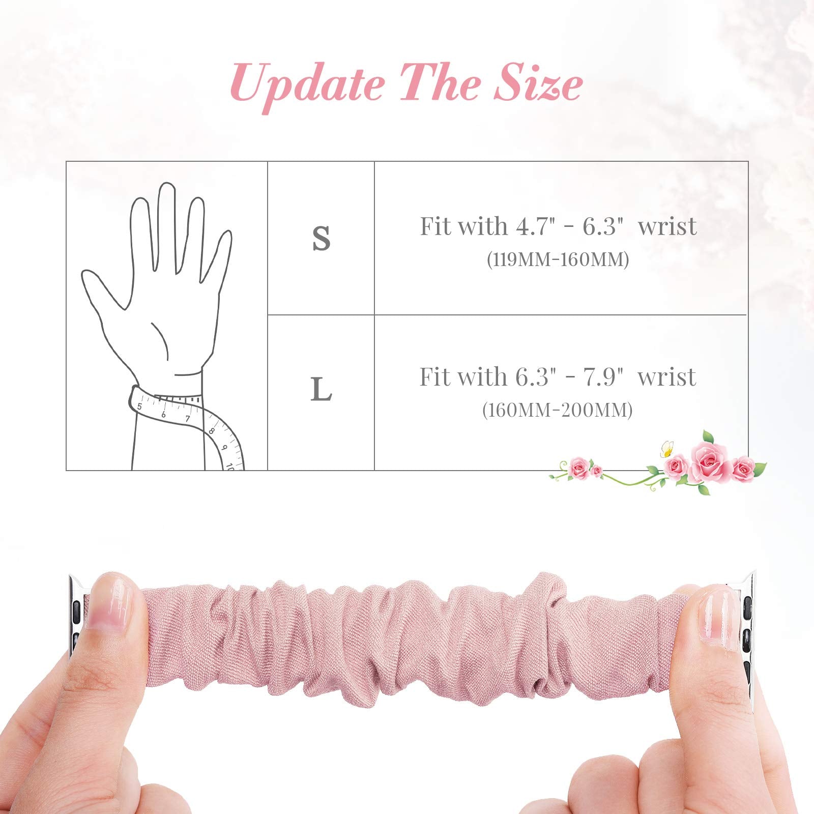 Recoppa Compatible For Apple Watch Band Scrunchie 38Mm 40Mm 41Mm 42Mm 44Mm 45Mm Cute Printed Elastic Solo Loop Bands Women Brace