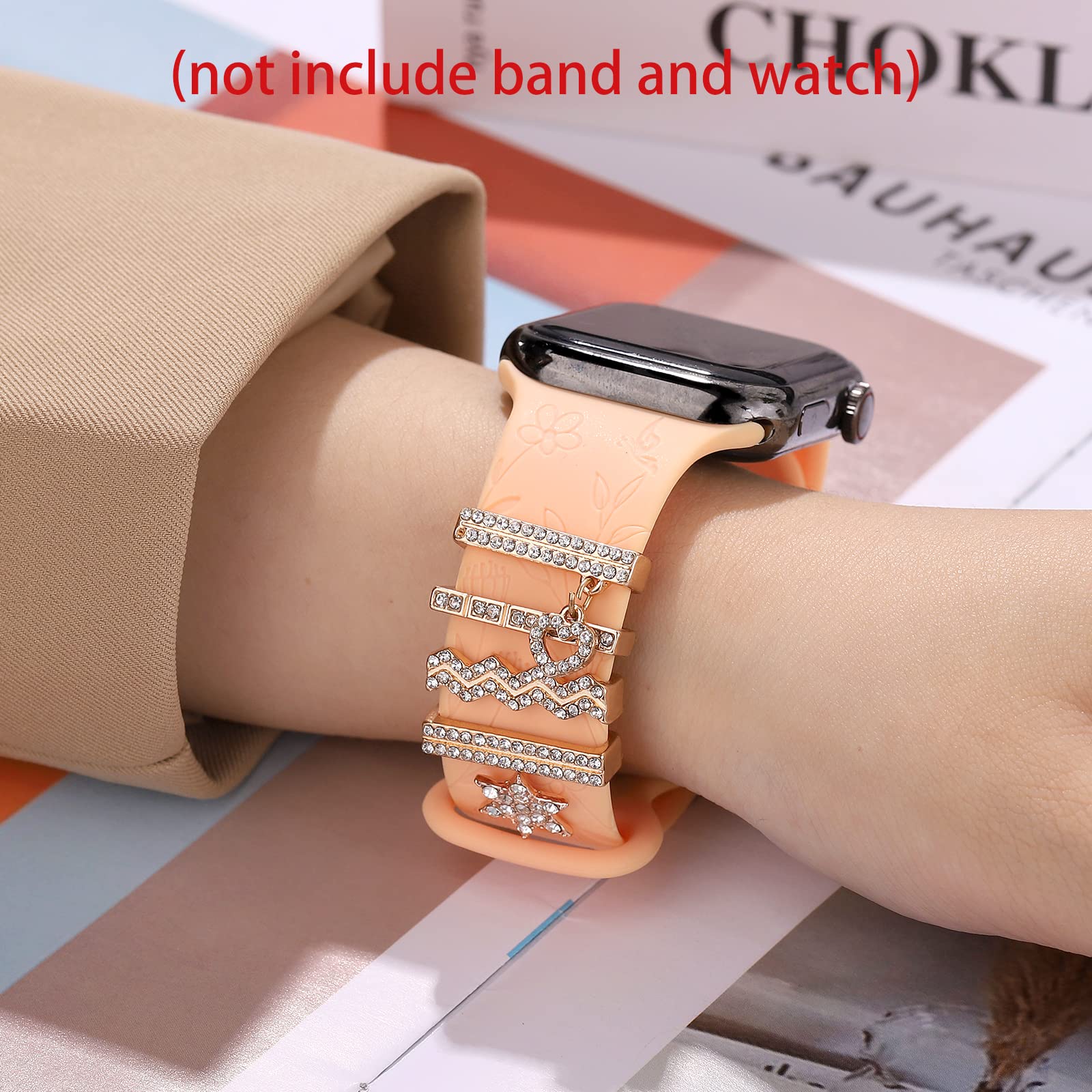 Watch Band Charms For Smart Watch For Women Decorative Ring Loops 38Mm 40Mm 41Mm 42Mm 44Mm 45Mm Compatible With Iwatch Series 7