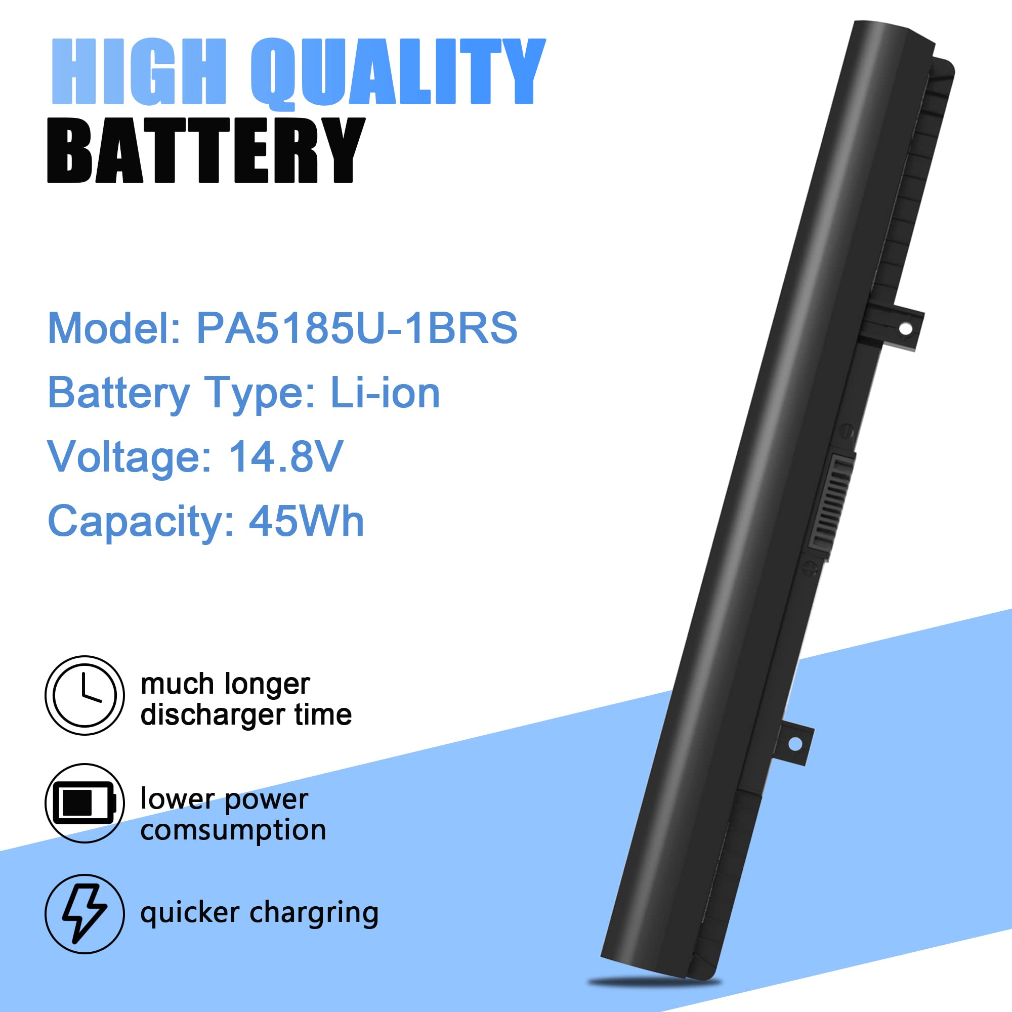 Qiouzw Pa5185U 1Brs Laptop Battery For Toshiba Satellite C55 C55D C55T S55 S55T L55 C50 B L55T L55D C55 B C55 B5200 C55 B5299 C5