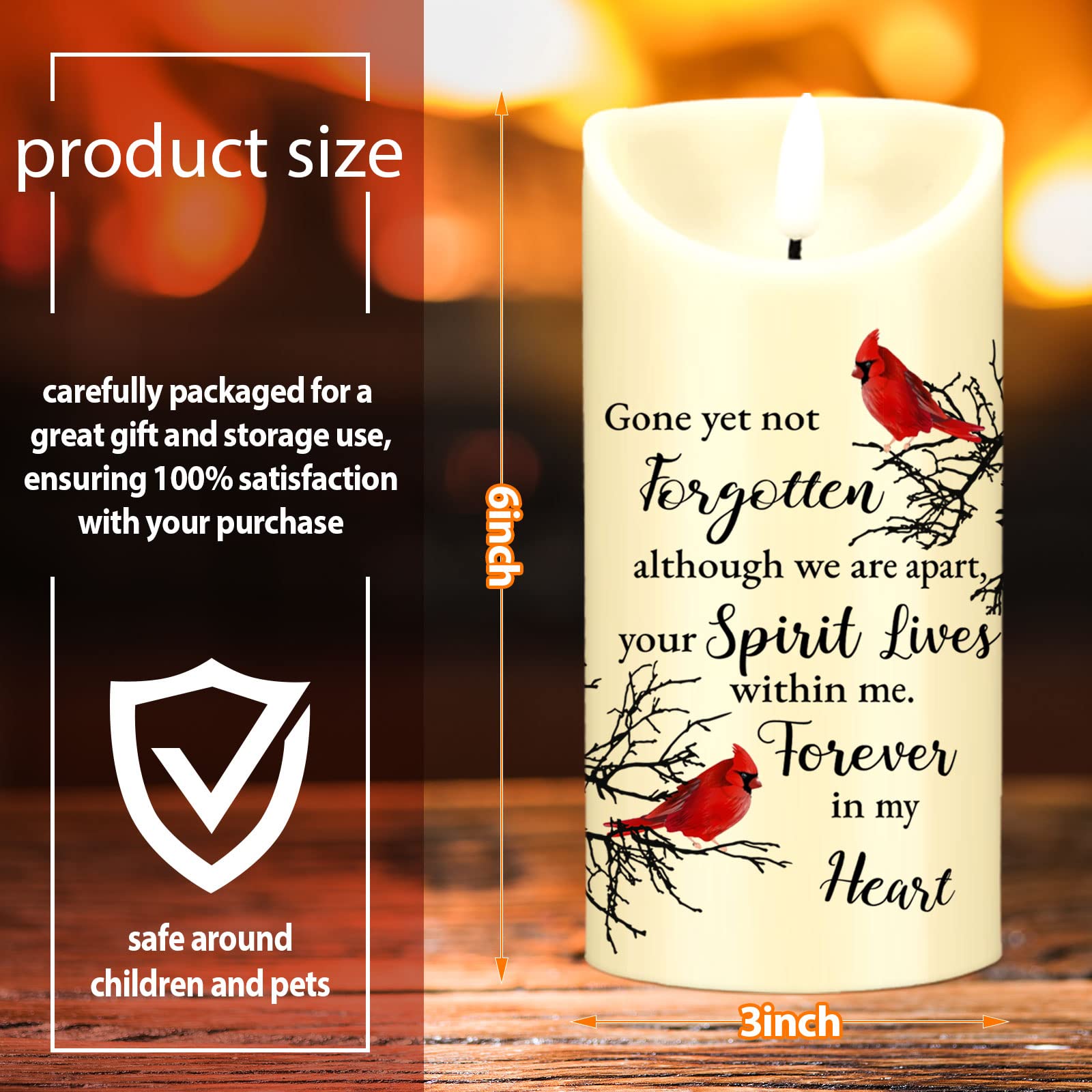 Memorial Candles Memorial Gifts Led Flameless Cardinal Candles For Loss Of Loved One Sympathy Gifts Bereavement Gifts Battery Ca
