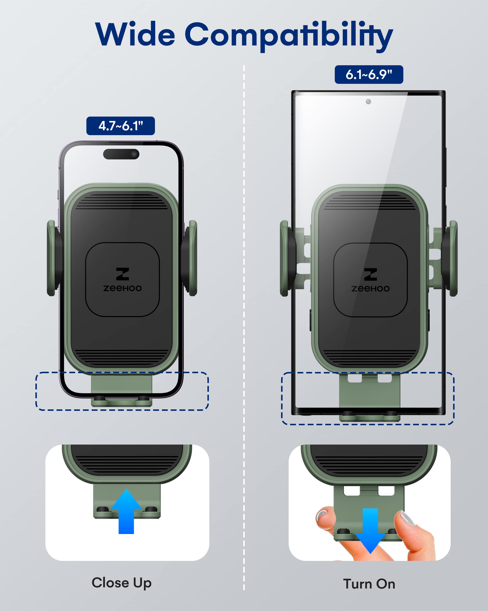 [Upgraded Version] Zeehoo Wireless Car Charger,15W Fast Charging Auto-Clamping Car Mount, Dash, Air Vent Charging Car Phone Hold