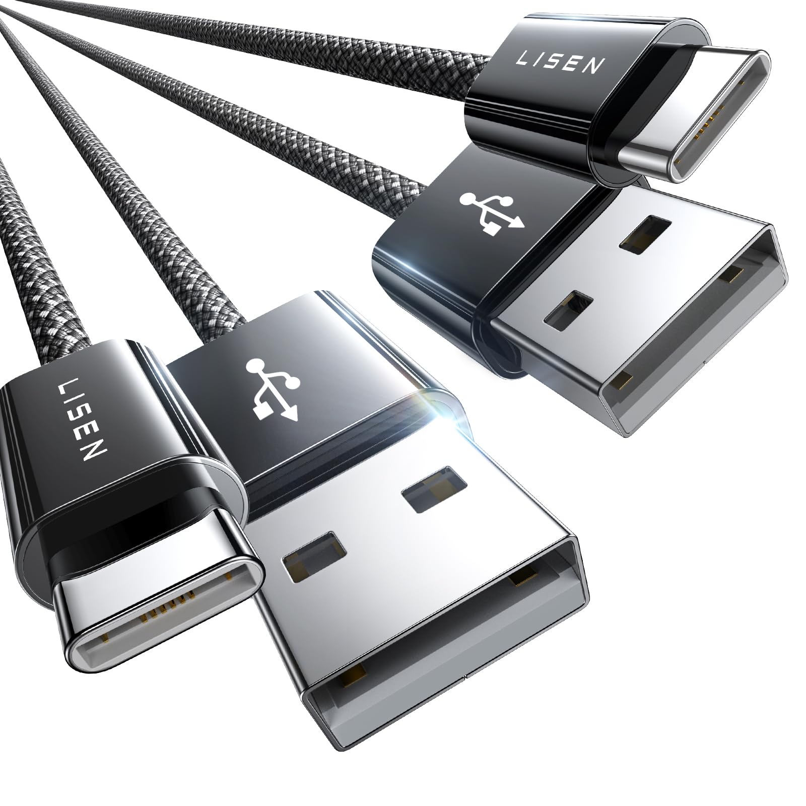 Lisen For Samsung Type C Cable, Usb To Usb C Cable, For Carplay Iphone 15 Pro Max Charger Cable, Type C Charger Cable Braided Co