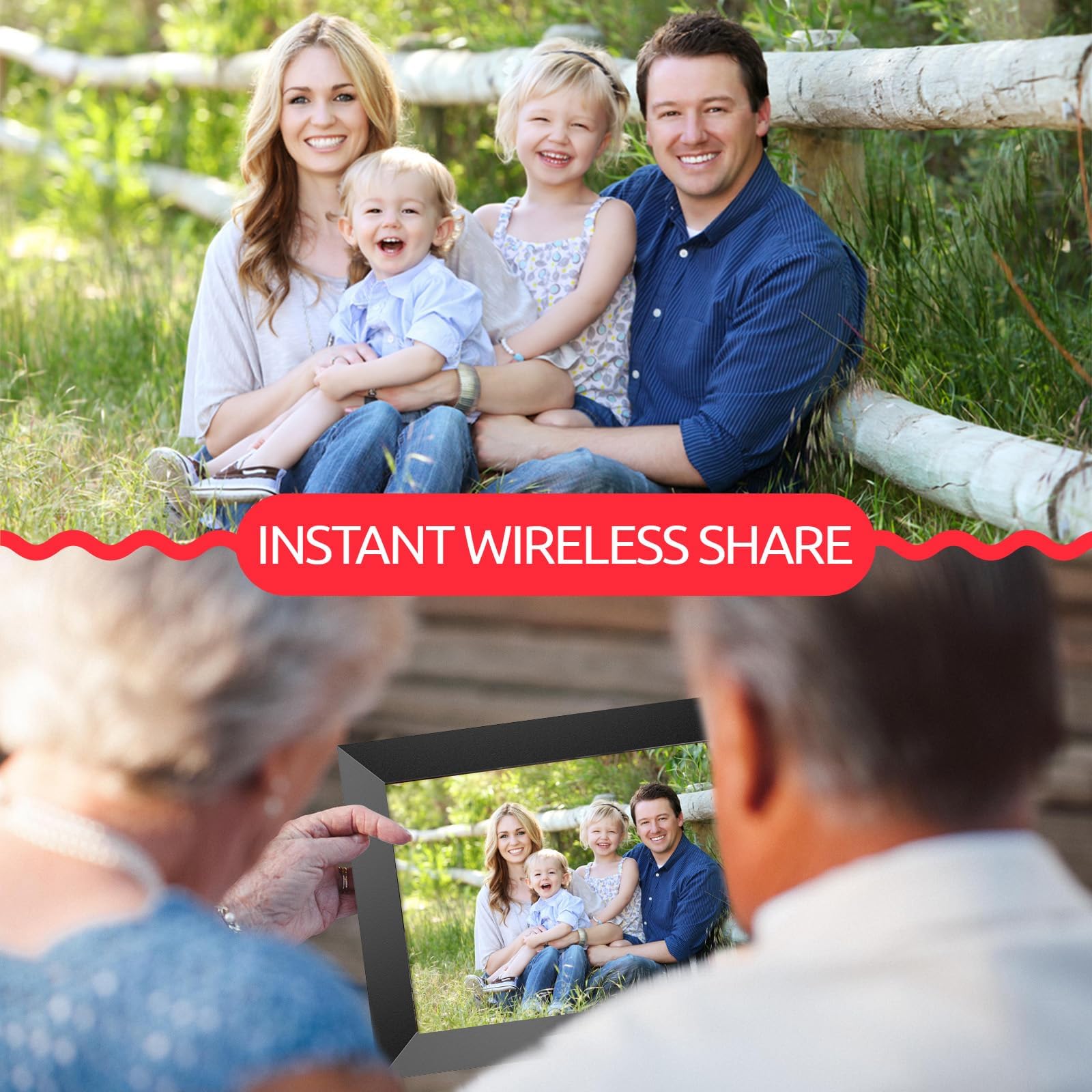 Frameo 10.1 Inch Digital Photo Frame, 32Gb Wifi Digital Frame, 1280X800 Ips Lcd Touch Screen, Auto Rotate, Wall Mounted, Easy Se