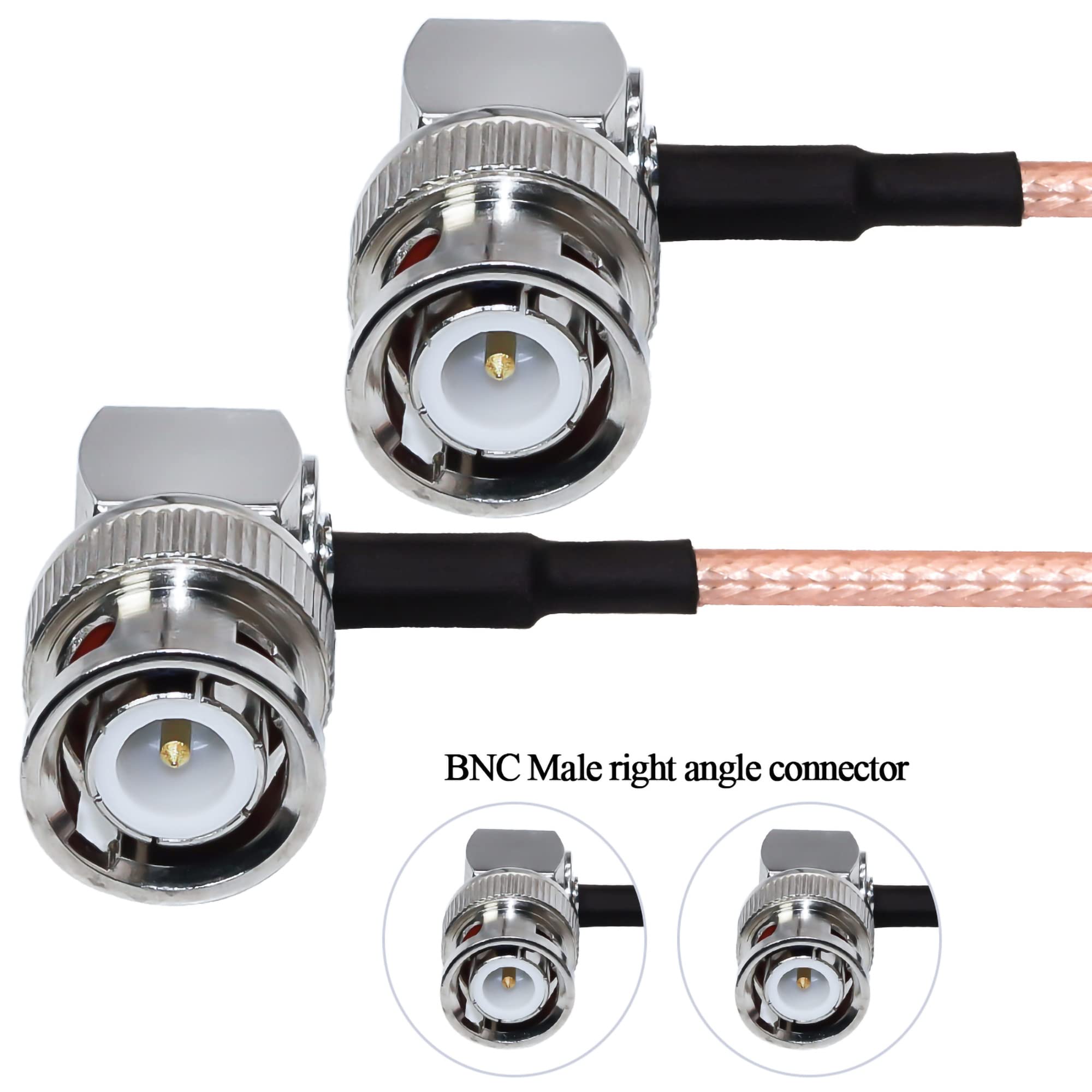 Tuolnk Bnc Cable Rg316 Bnc Male Right Angle To Bnc Male Right Angle Coaxial Cable For Cctv Hd Sdi Cable 3.28Ft (1M) 50Ohm Bnc El