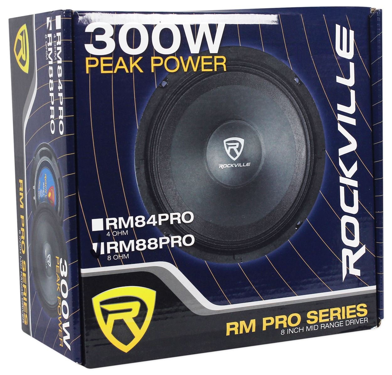 Rockville (4) Rm88Pro 8 8 Ohm 1200 Watt Spl Midrange/Mid-Bass Car Speakers