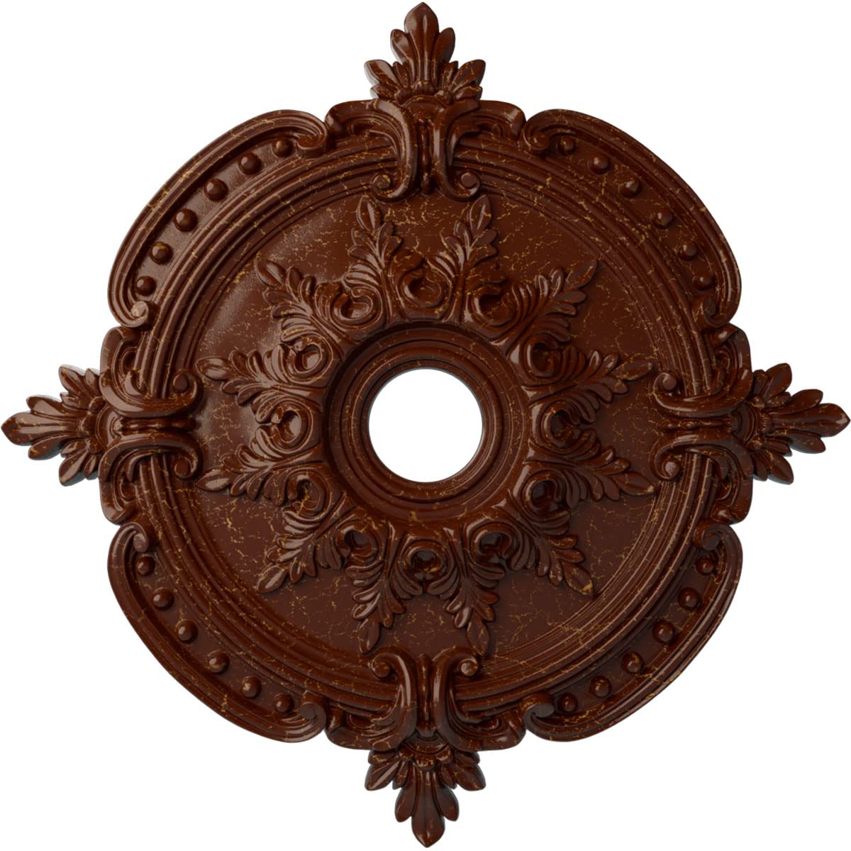 Ekena Millwork Cm28Bebmc Benson Classic Ceiling Medallion, 28 3/8''Od X 3 3/4''Id X 1 5/8''P, Hand Painted Burnished Mahogany Cr