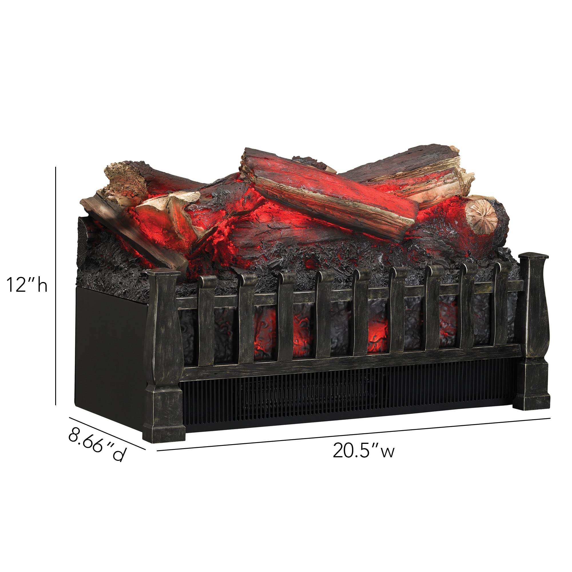 Duraflame Electric Log Set 400 Sq Ft Heater, Faux Logs Insert With Lifelike Flames For Existing Fireplaces, Remote Control Inclu