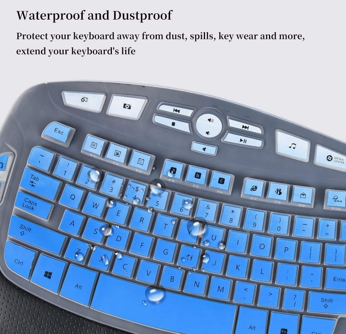 Keyboard Cover For Logitech K350 Mk550 Mk570 Wireless Wave Keyboard, Ultra Thin Silicone Keyboard Protector For Logitech K350 Mk