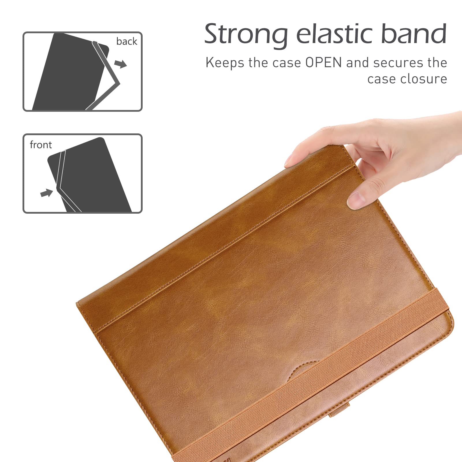 Procase 9' 10.1' Inch Universal Tablet Case With 360 Degree Rotatable Kickstand, Protective Cover Stand Folio Case For 9 10 10.1 Inch Android Touchscreen Tablet Multiple Viewing Angles  Brown