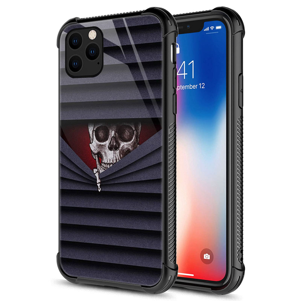 Carloca Compatible With Iphone 13 Pro Case,Funny Voyeur Skull Identity Graphic Design Shockproof Anti Scratch Hard Acrylic Case