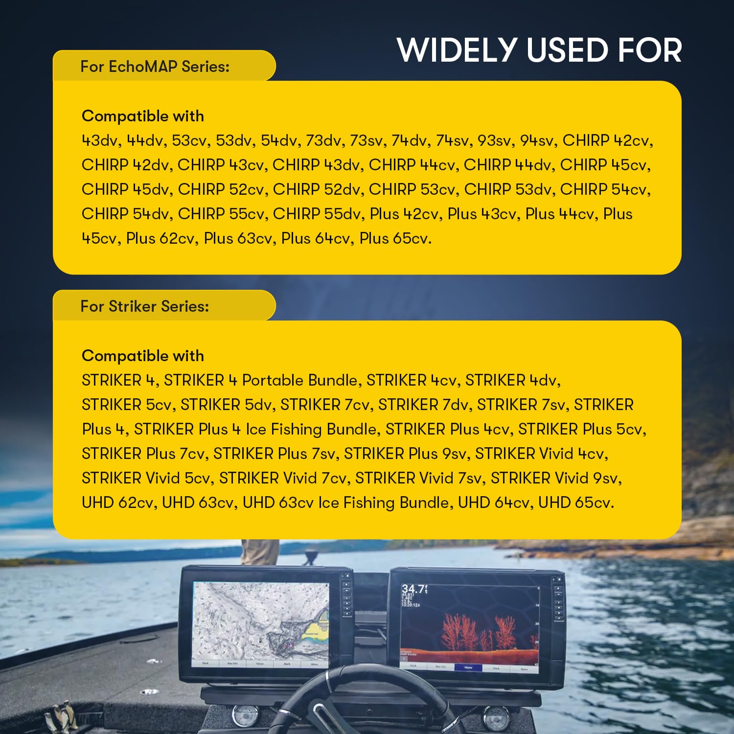 Sunluway Upgraded 010 12199 04 Power/Data Cable Compatible For Garmin Echomap & Striker Series Fishfinder, 6Ft Power Cable With