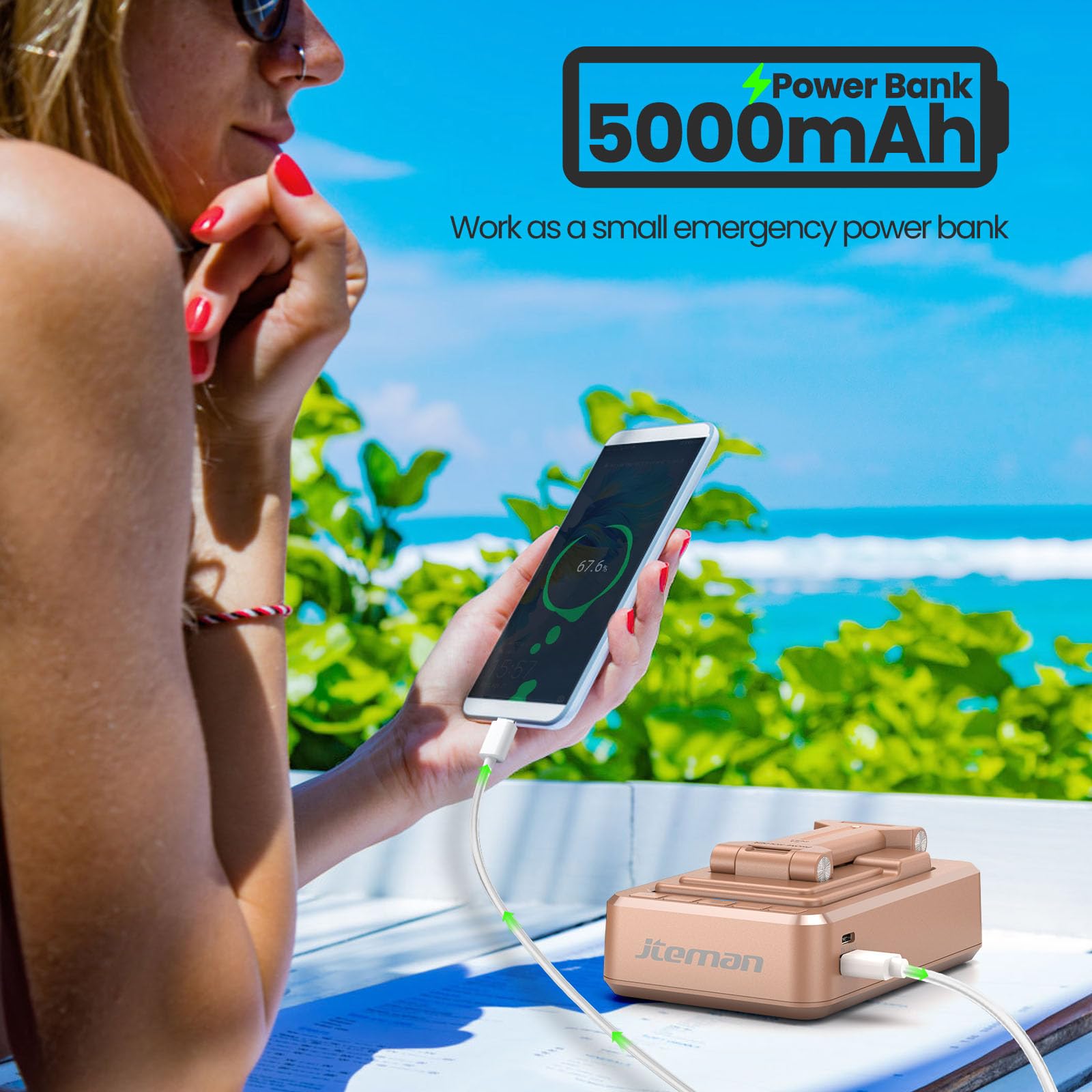 Jteman Cell Phone Stand With Bluetooth Speaker And Charging Function,Bluetooth Audio Power Bank Bracket,Birthday Gifts For Men W