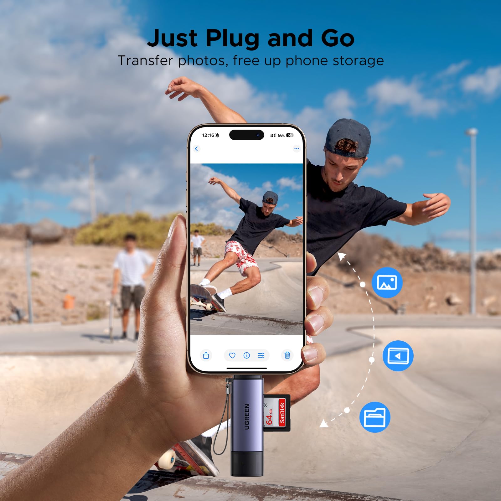 Ugreen Sd Card Reader Usb C, Usb 3.0 Micro Sd Card Reader 2 In 1 Memory Card Reader For Microsd Sdhc Sdxc Compatible With Pc Com