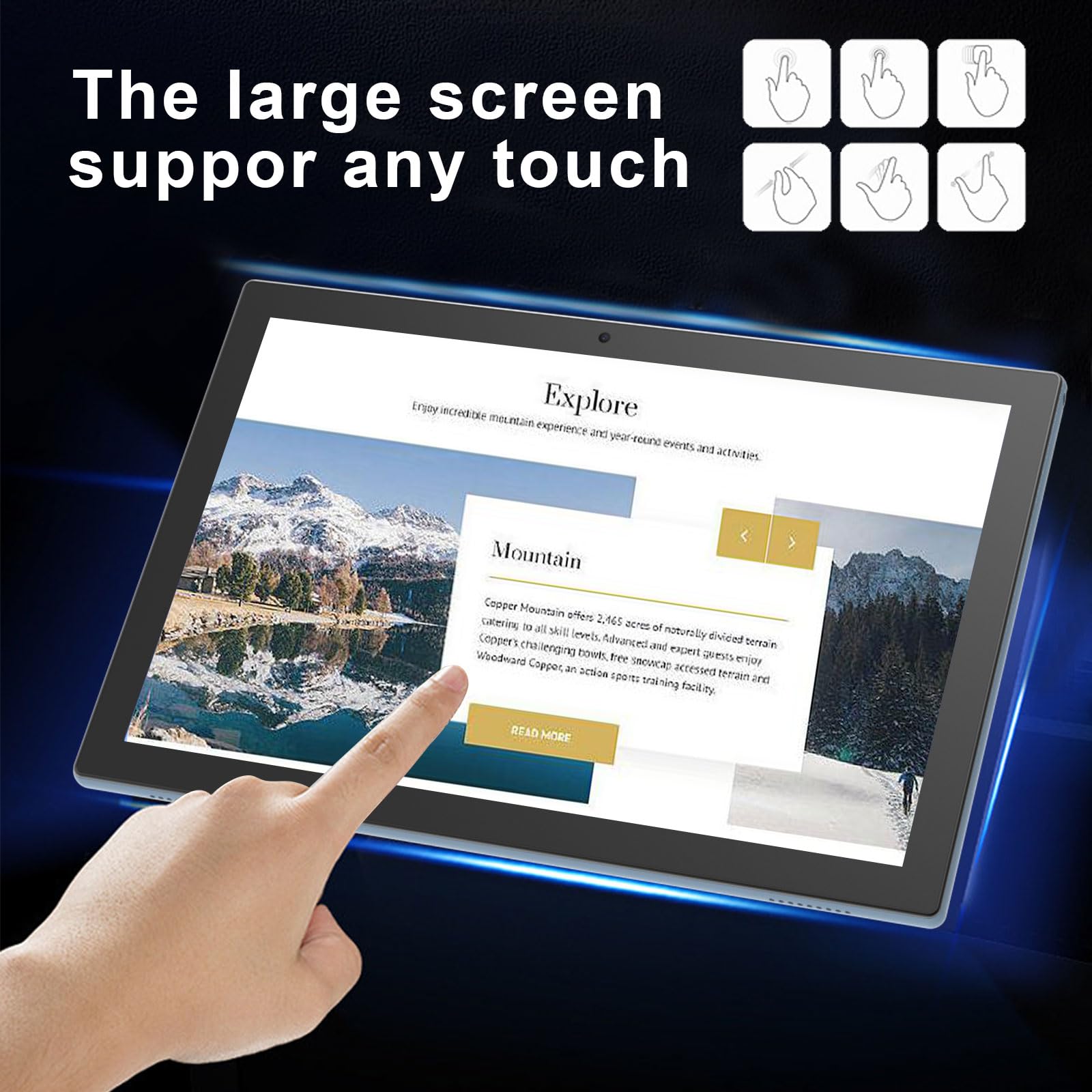 Tablet 2 In 1 Tablets 10 Inch Android 12 Tablet Set With Keyboard Case Mouse Stylus Film, 4Gb+64Gb Tablets 10.1'' Tab 1280*800 H