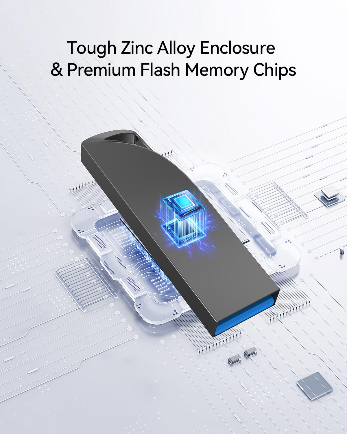 Garmese 64Gb Usb 3.0 Flash Drive, Waterproof Metal Usb Memory Stick, Slim Thumb Drive Portable Pen Drive With Keychain Hole Styl