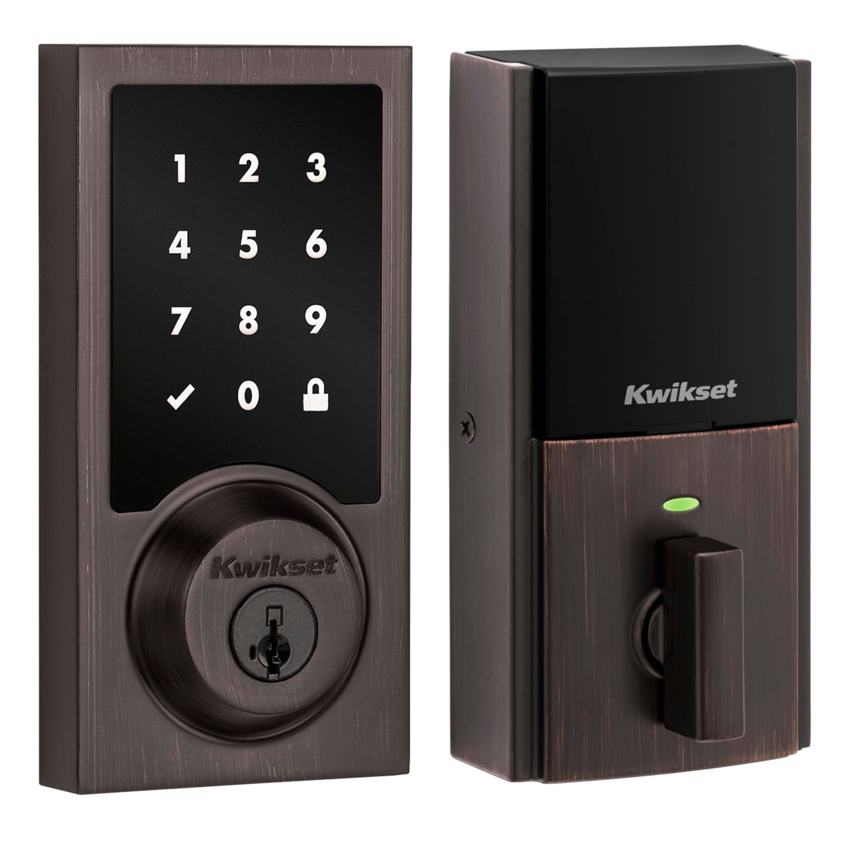 Kwikset Homeconnect 918 Contemporary Z Wave Long Range Enabled Touch Screen Lock Works With Ring Alarm, Samgsung Smartthings Hub