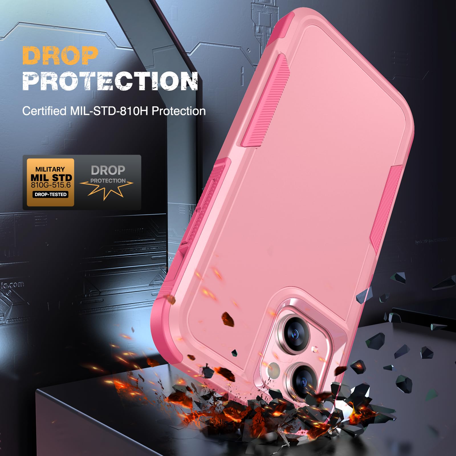 Diaclara Designed For Iphone15 Case, [With Privacy Screen Protector] [Anti Spy] [Military Grade Drop Protection] Heavy Duty Full