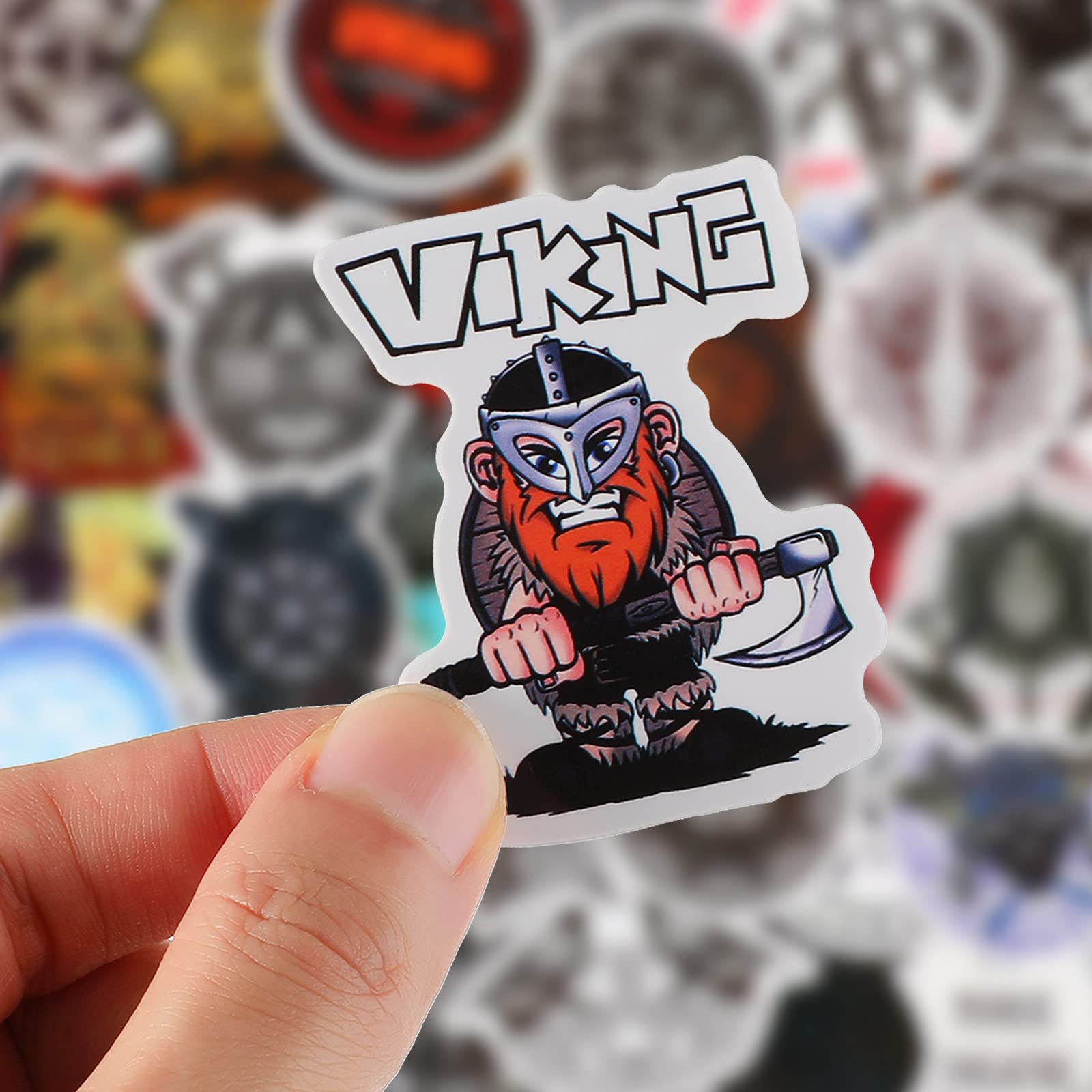 Chinco 100 Pieces Viking Stickers Vinyl Aborigine Theme Decals Waterproof Pvc Runic Compass Viking Totem Stickers For Car Hard Hat Water Bottle Laptop Luggage Cup Computer Phone