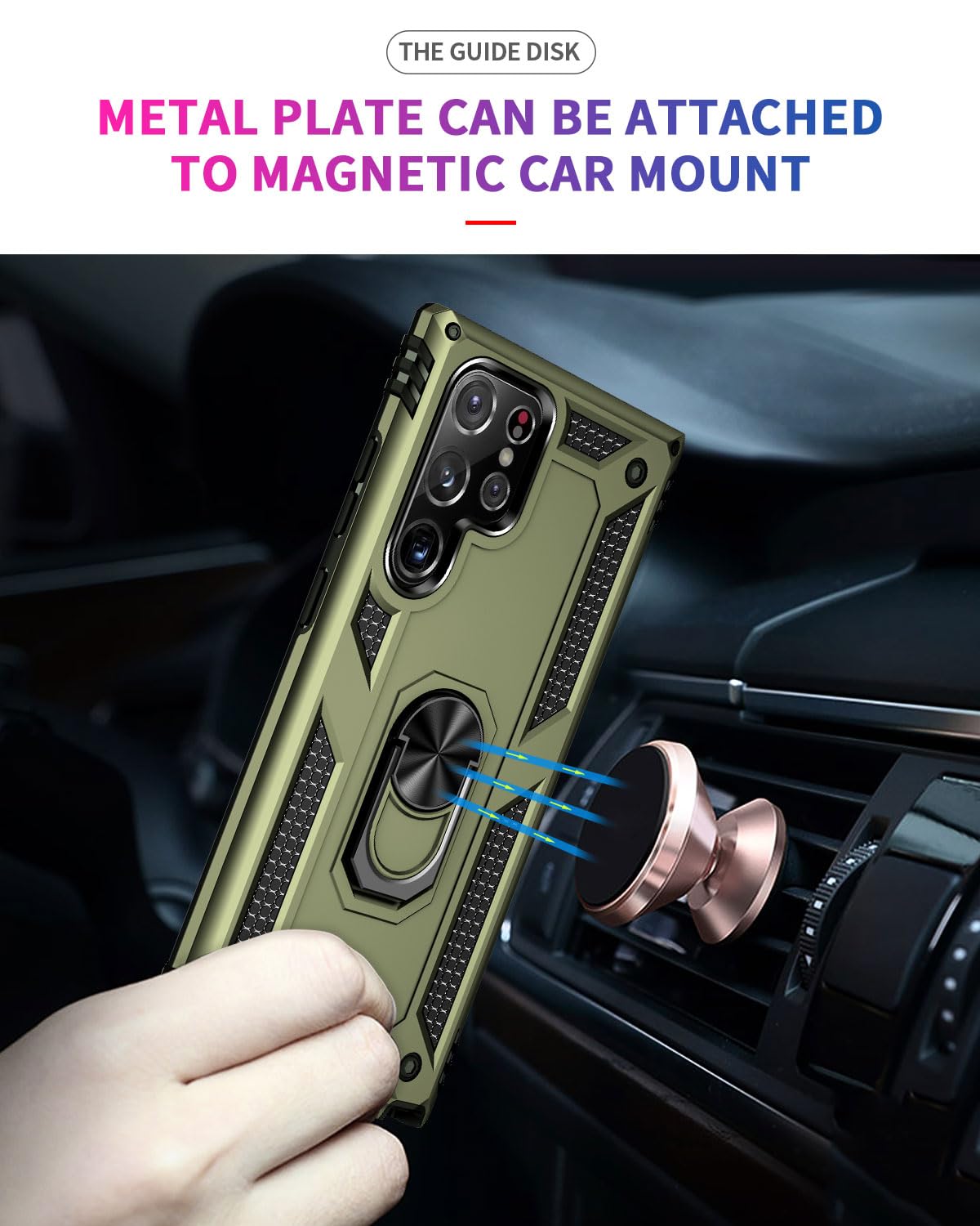 Addit Case For S22 Ultra Phone Case Samsung Galaxy S22 Ultra Case, Military Grade, Heavy Duty, With Ring Holder Stand, Support M