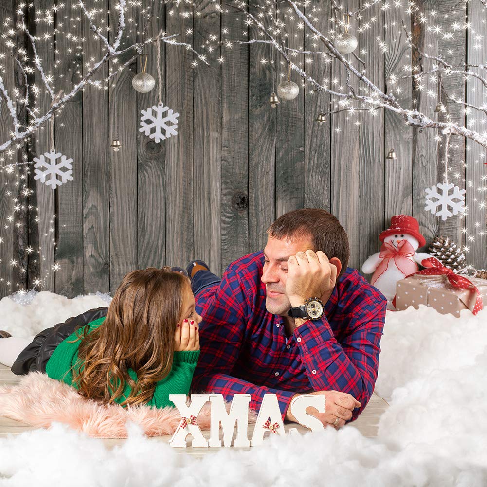 Lywygg 6X6Ft Christmas Backdrop Snow Floor Photo Backgrounds Wooden Wall Photography Backdrops For Child Cp-70-0606