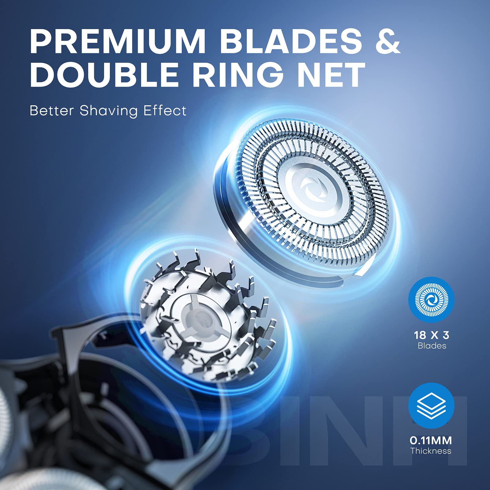 Lobinh Electric Razor For Men, Rechargeable Electric Rotary Shaver, Washable Shaving Head, Usb Type-C 1.5 Hour Fast Usb Charging