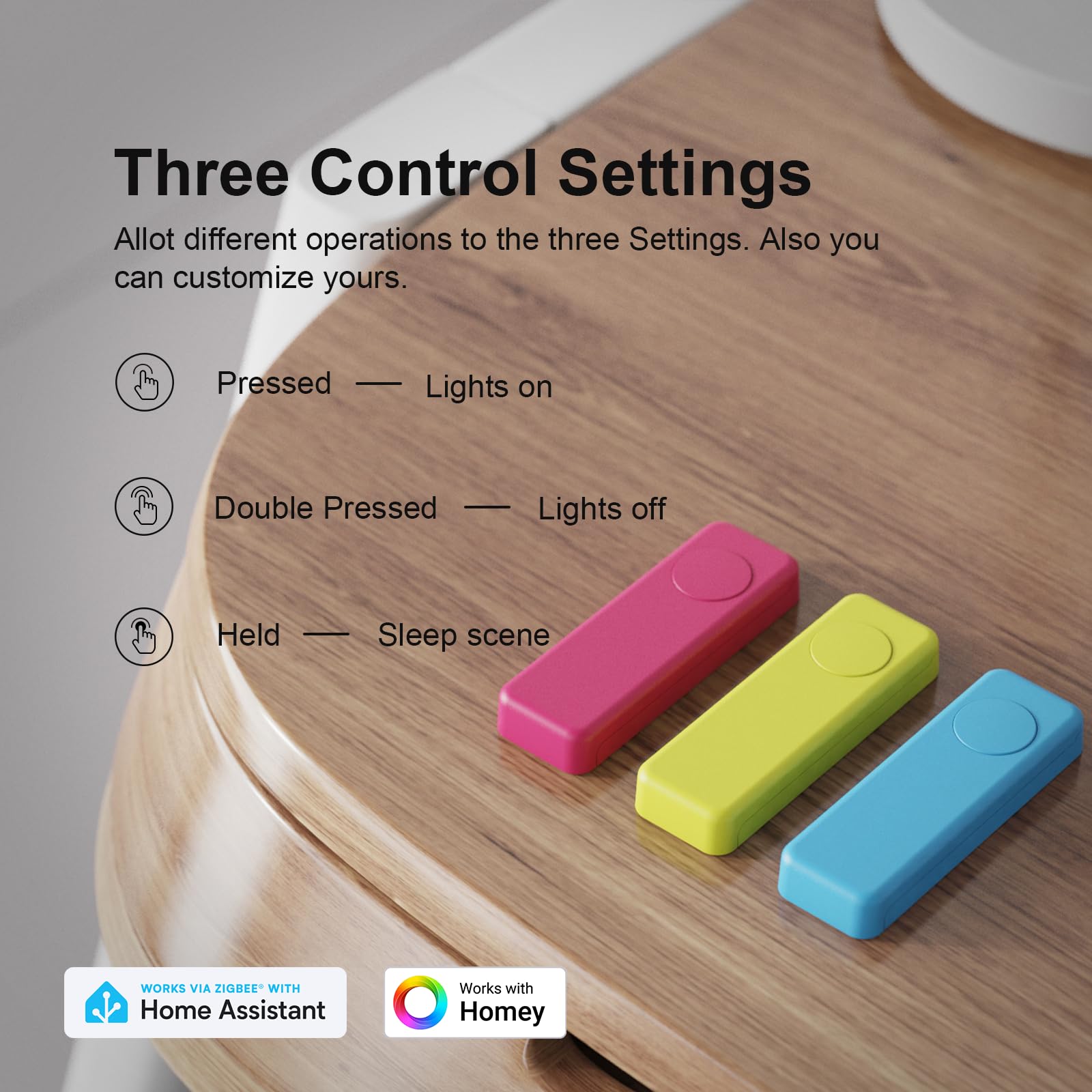 Thirdreality Zigbee Smart Button Red, 3 Way Remote Control, Require Zigbee Hub, Work With Smartthings, Aeotec, Hubitat, Home Ass