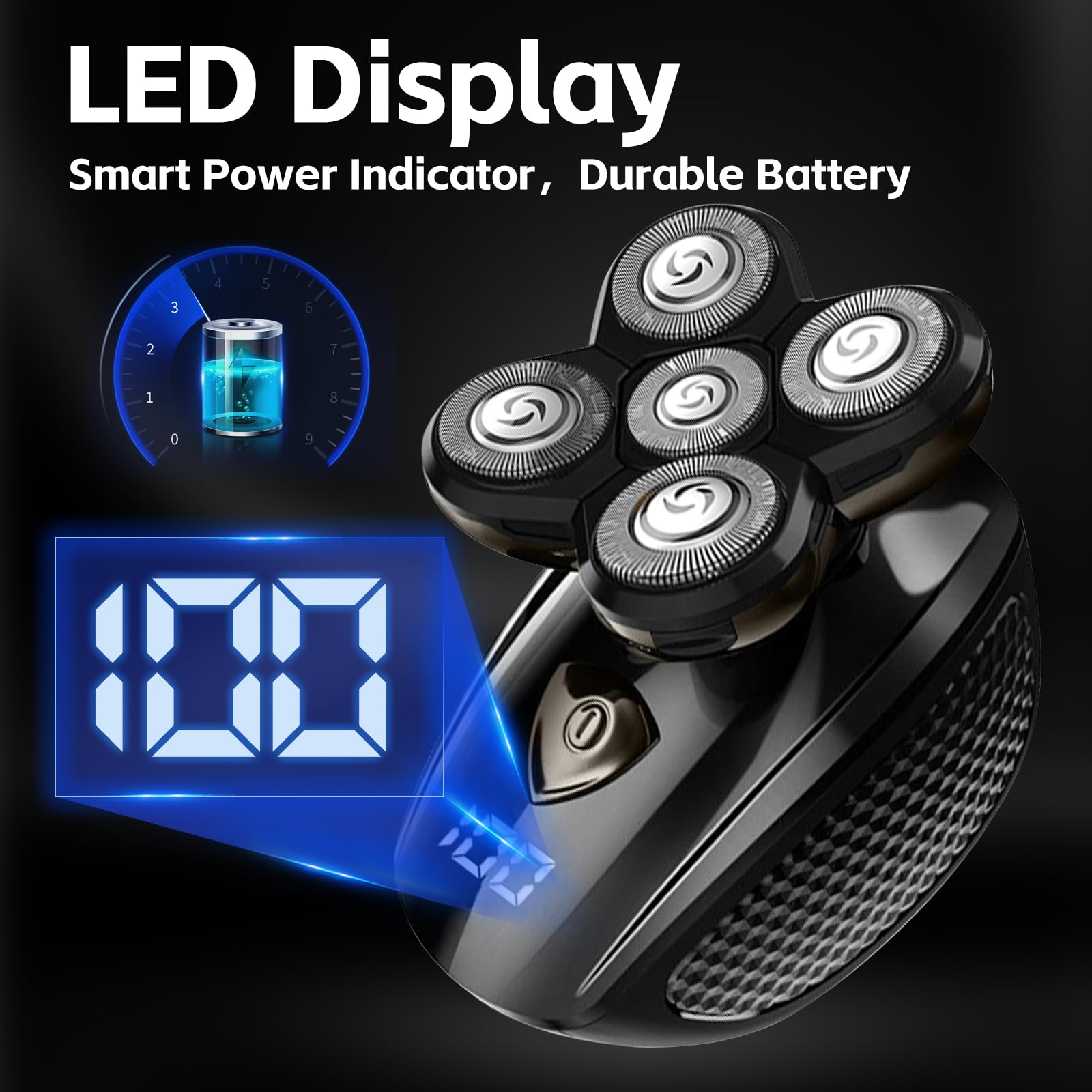 Tiklean Bald Head Shaver,Electric Razor Head Shavers For Bald Men, 5 In 1 Head And Face Grooming Kit, Waterproof And Rechargeabl