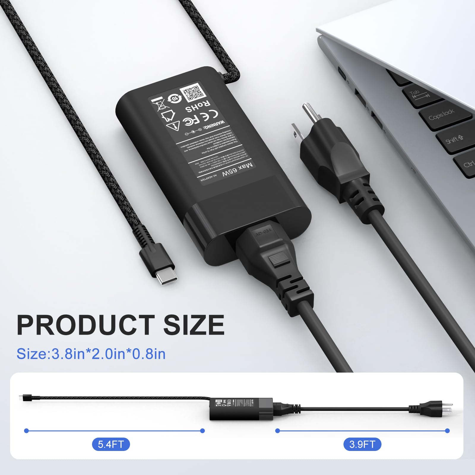 New Slim 65W Usb C Laptop Charger For Hp Spectre X360,Envy X360,Chromebook,Elite X2,Elitebook X360,Hp Spectre/Elitebook/Envy/Zbo