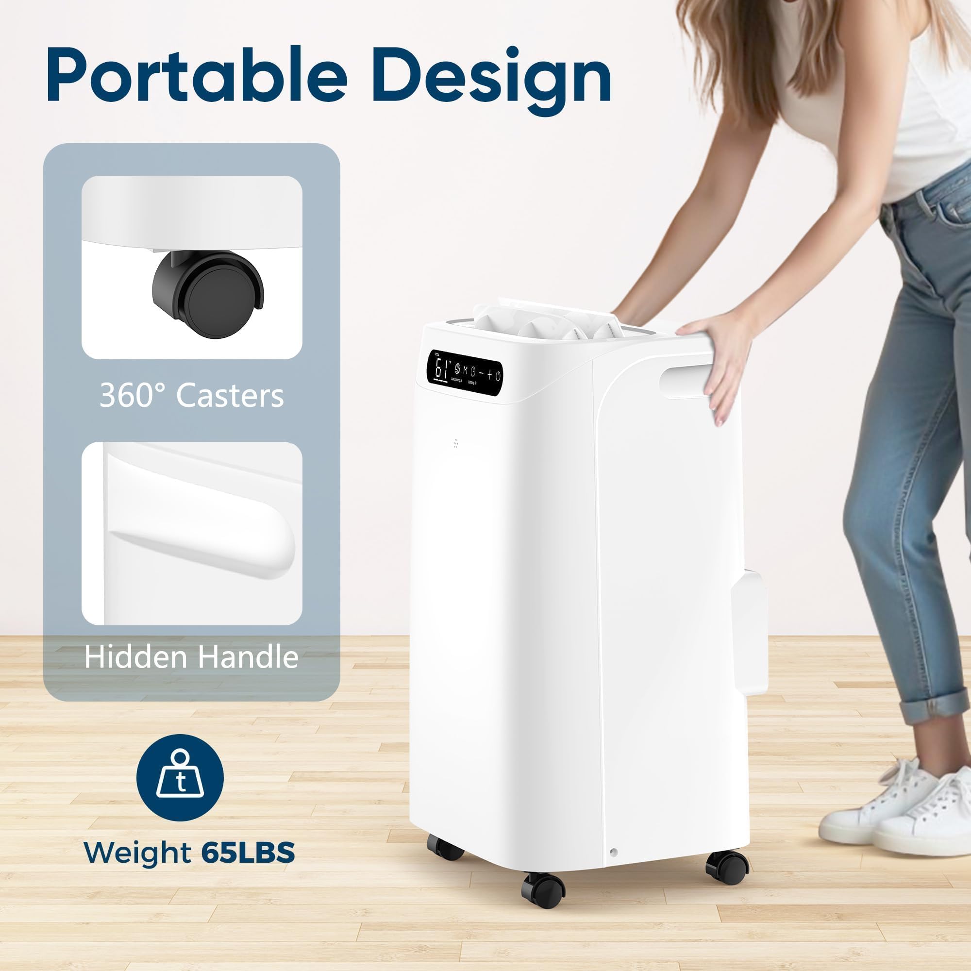 14000 Btu Portable Air Conditioners,Cools Up To 700 Sq.Ft,Portable Ac Unit With Remote Control,Cooling,Fan,Dehumidification,Slee