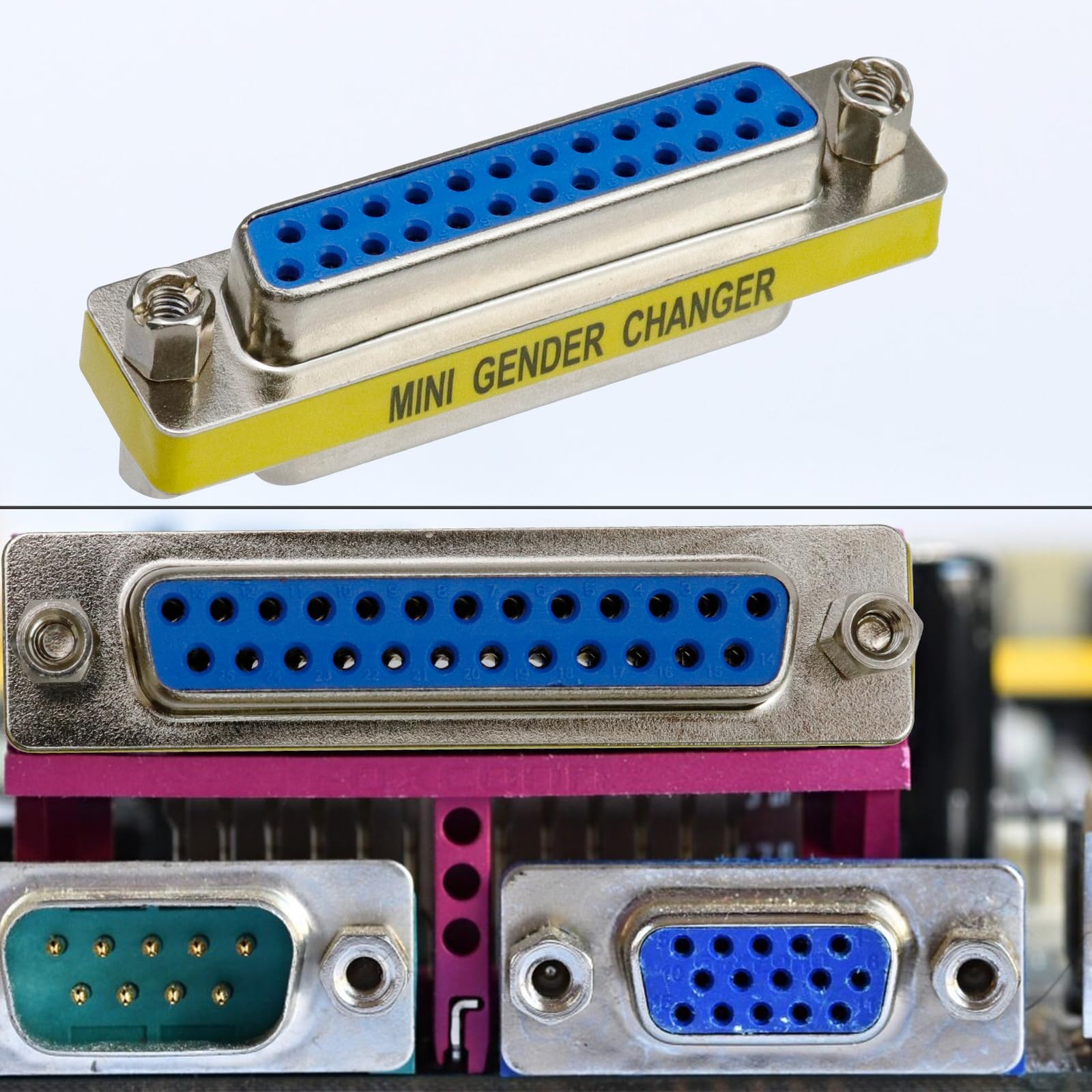 Antrader 4 Pack Db25 25 Pin Serial Port Female To Female Mini Gender Changer Coupler Adapter Rs232 Connector