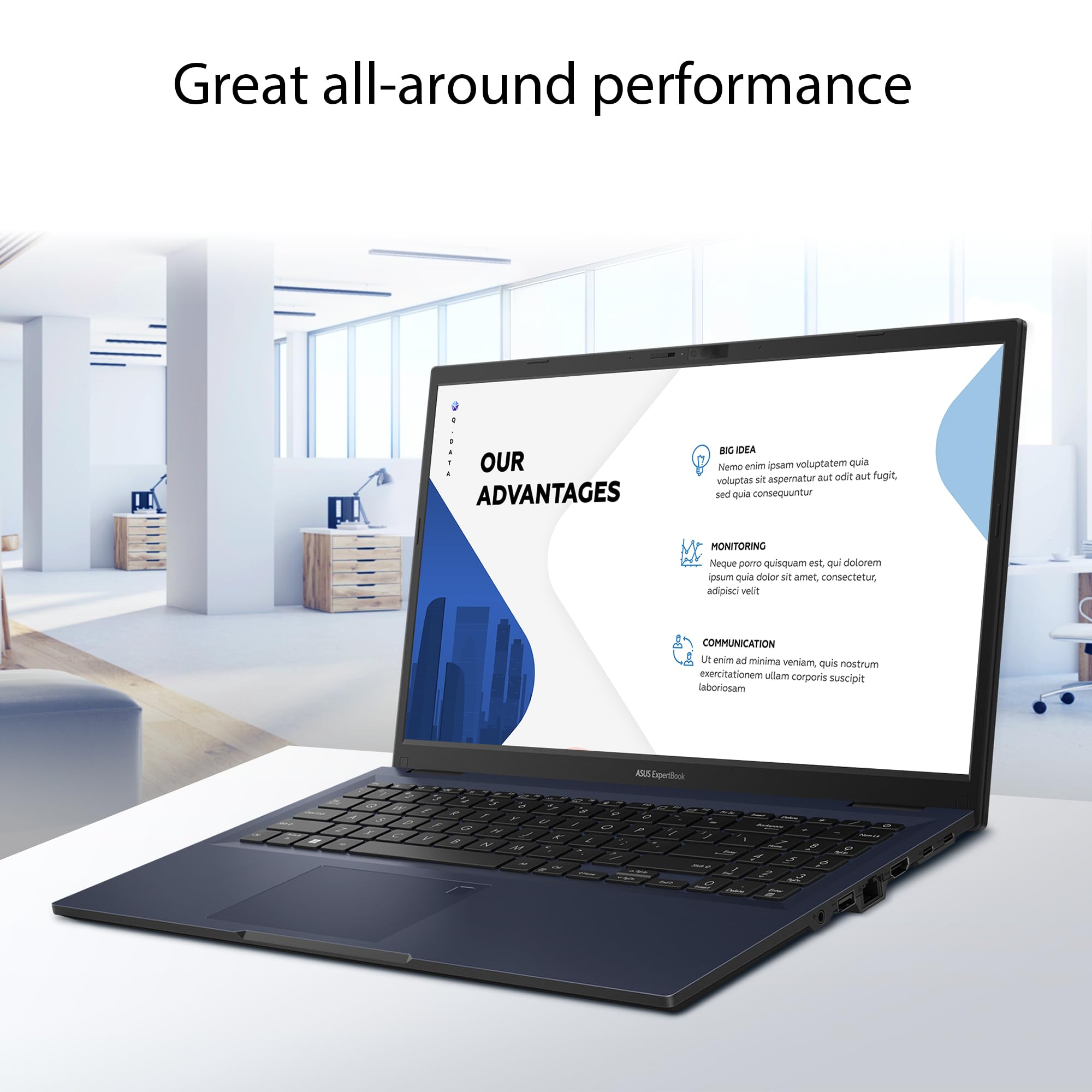 Asus Expertbook B1 15.6    Business Laptop, Intel Core I5-1235U Processor, 16Gb Ram, 256Gb Ssd, Wifi 6, Windows 11 Pro, B1502Cba