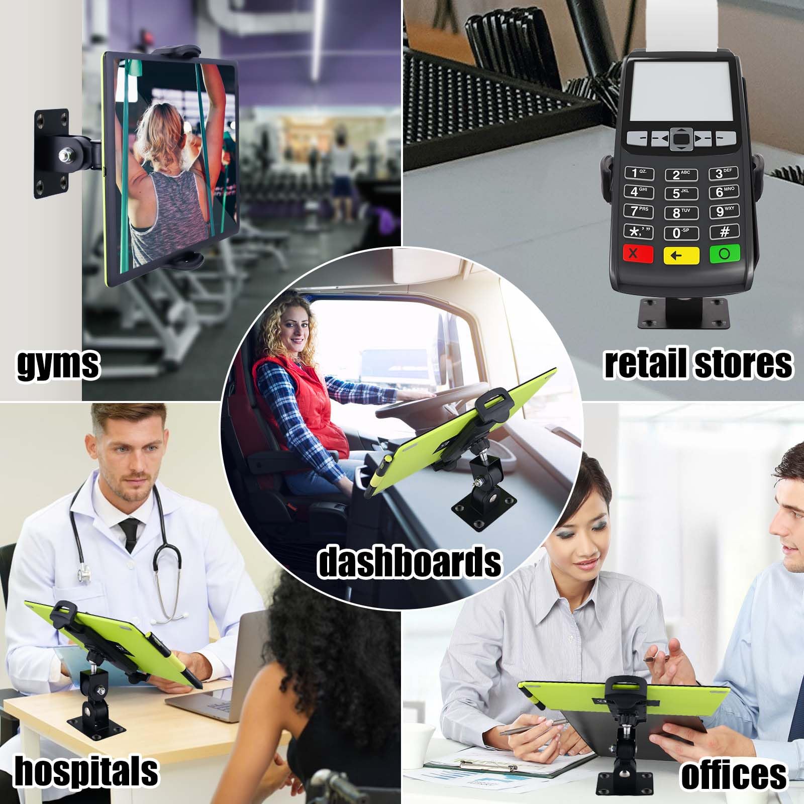 Peutier Swivel Tablet Wall Mount, Phone Holder Arm Holder Compatible With 4.7-12.9Inch Devices Including Ipad Pro Mini Air Smart