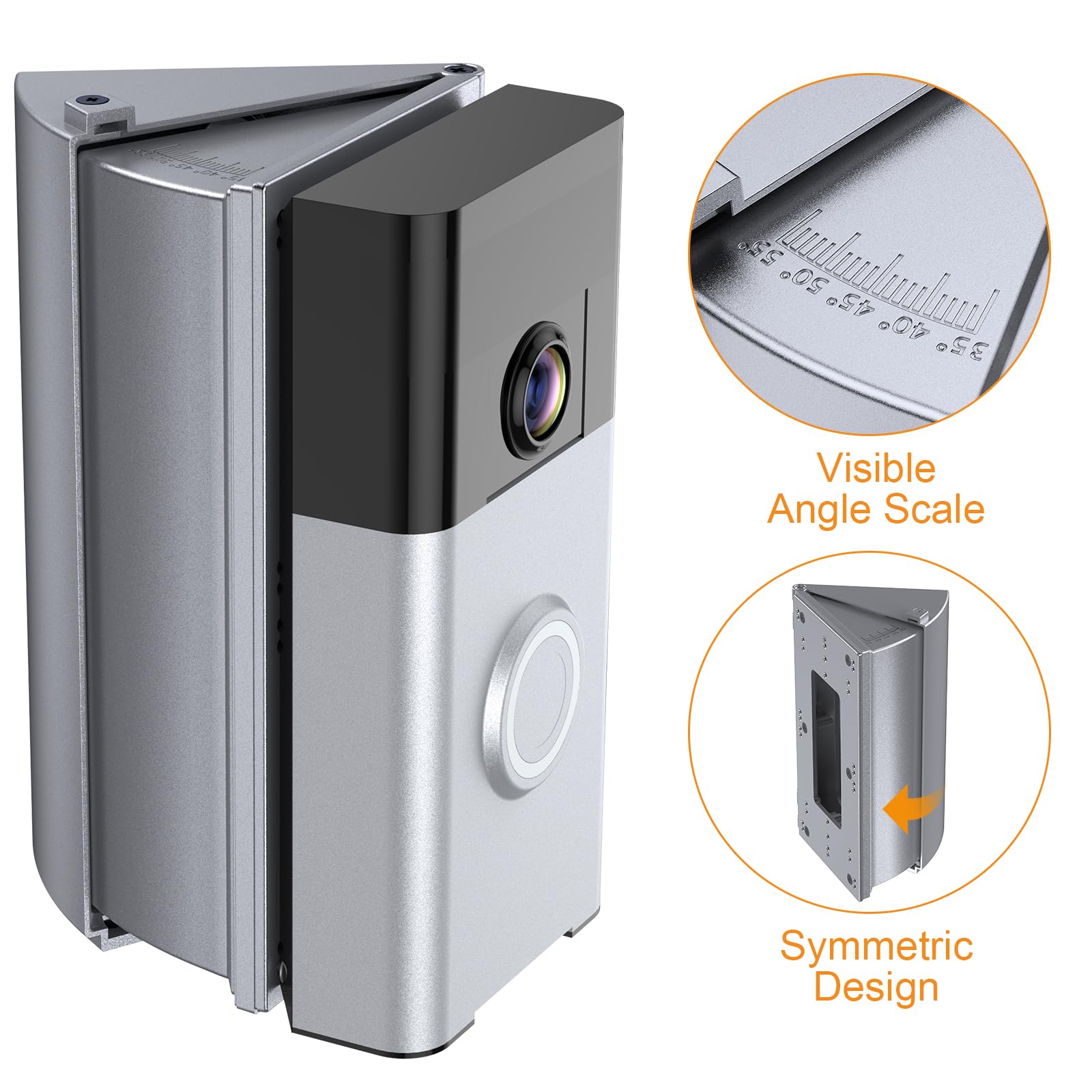 Nanw Adjustable 30 To 55 Degree Doorbell Angle Mount Compatible With Video Doorbell 1/2/3/4/Wired/Pro/(2020 Release), Replacemen