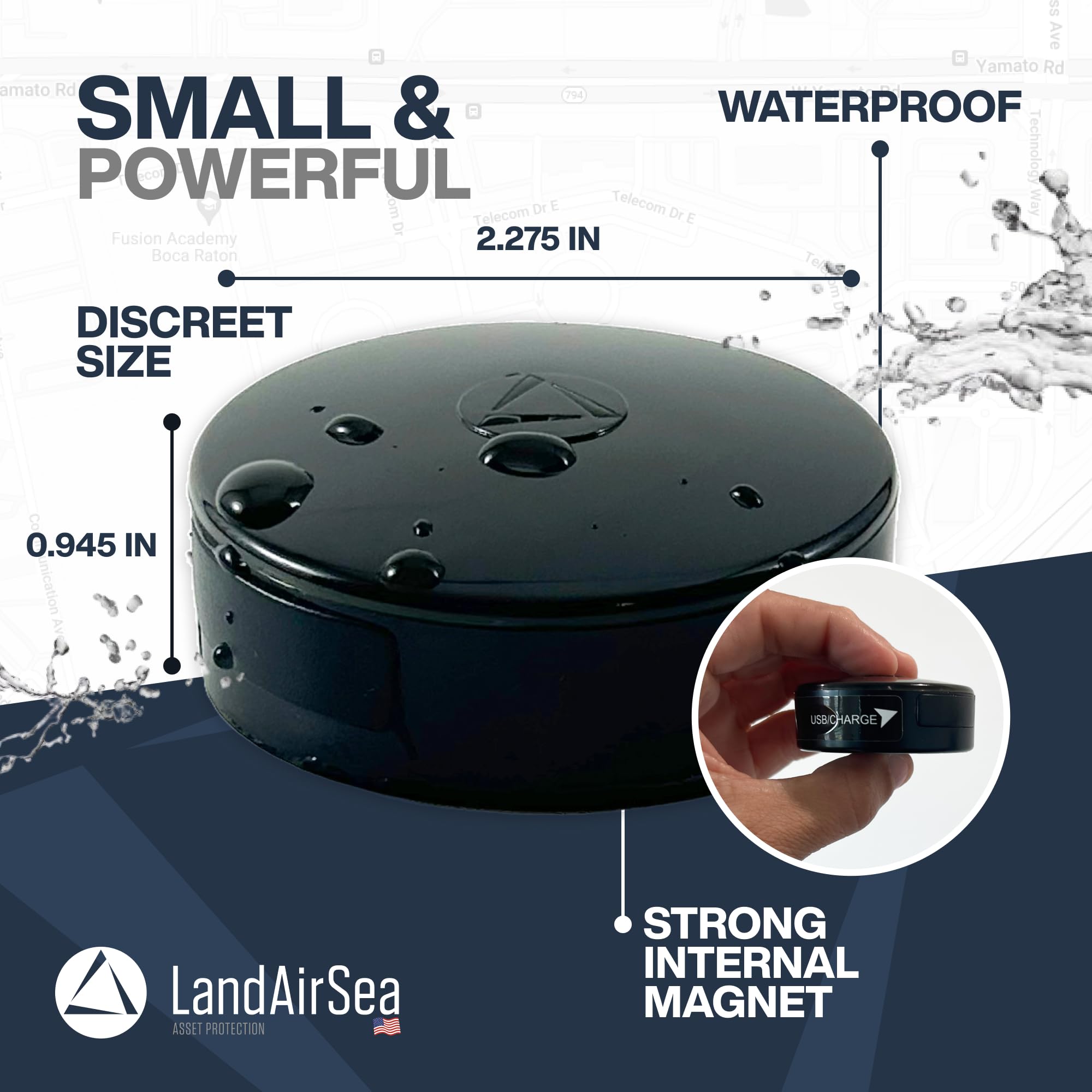 Landairsea 54 Gps Tracker - Made In The Usa From Domestic & Imported Parts. Long Battery, Magnetic, Waterproof, Global Tracking.