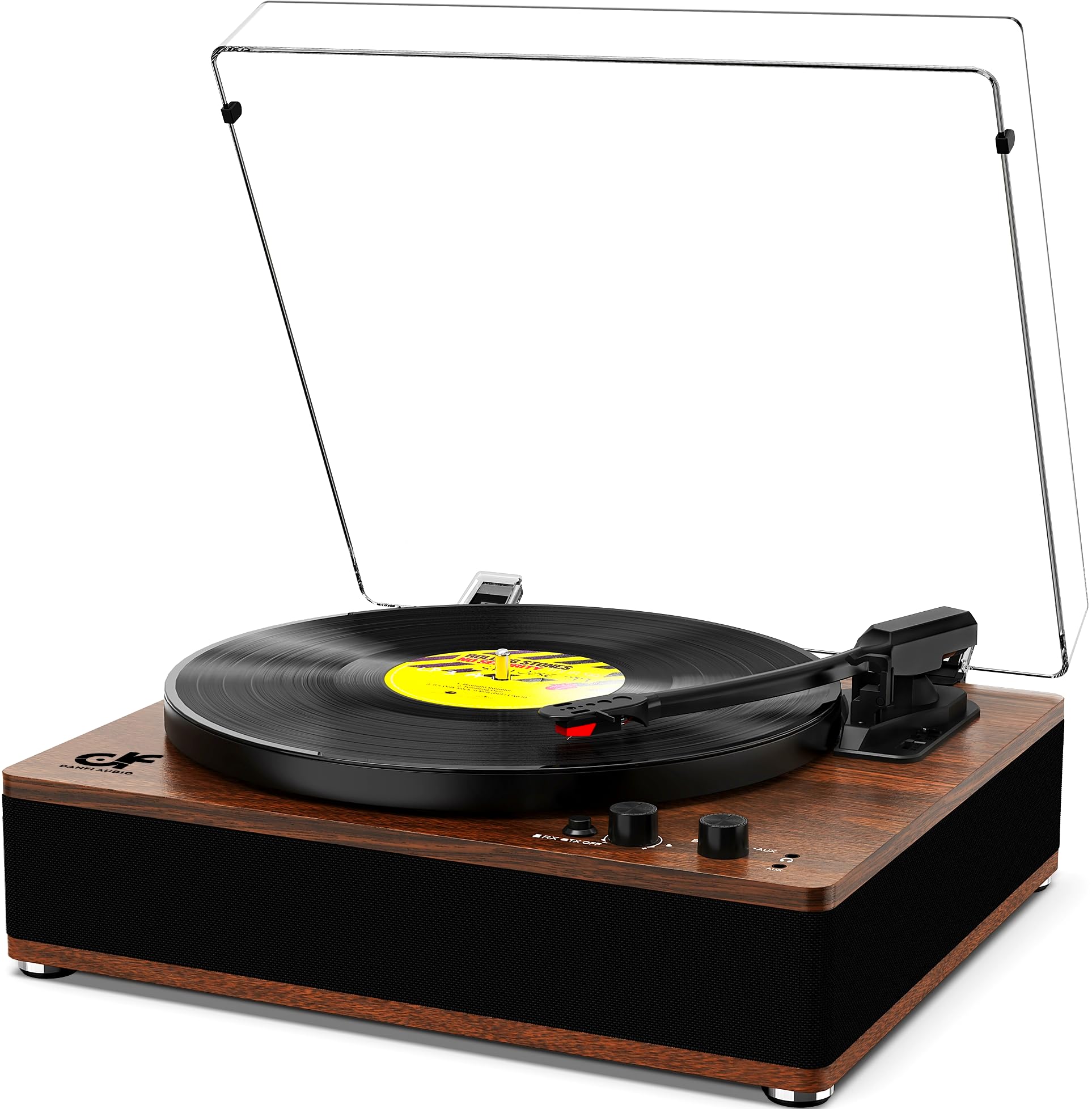 Vintage Record Player With Built In Speakers, Wireless Bluetooth Input/Output Turntable 3 Speed Vintage Vinyl Lp Player With Ful