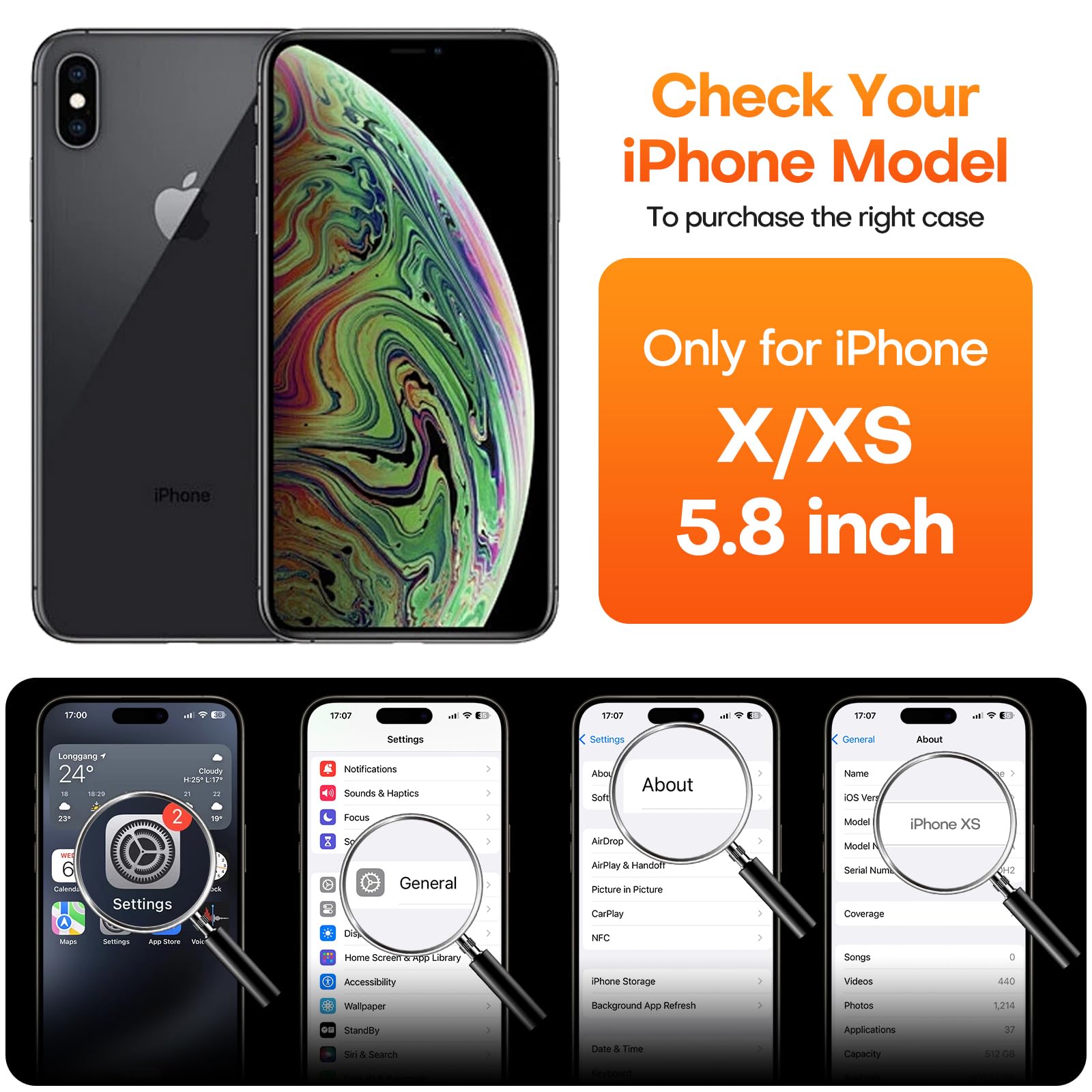 Impactstrong Compatible Iphone X/Xs Case, Heavy Duty Dual Layer Protection, Silver