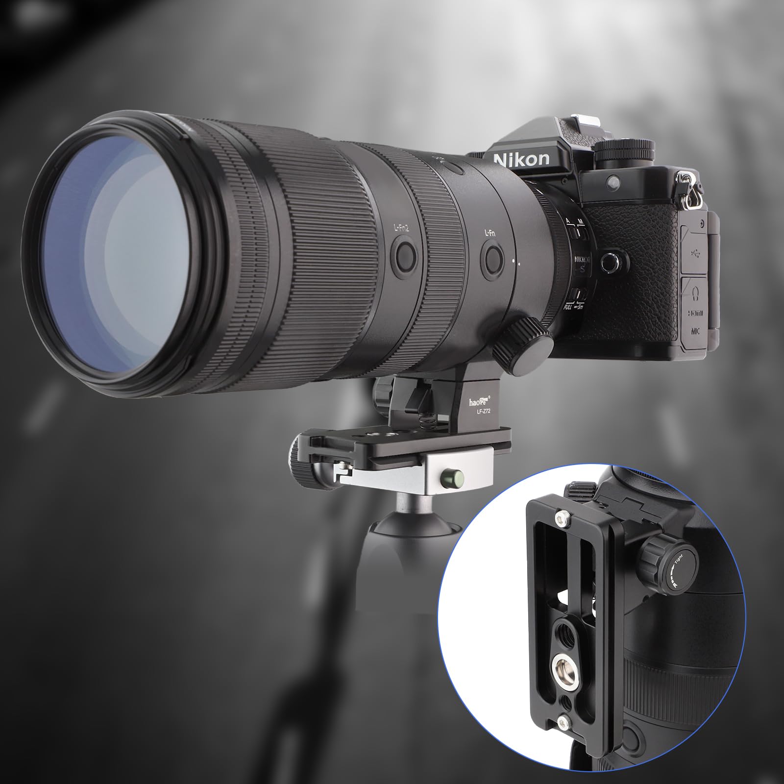 Haoge Lf Z72 Lens Replacement Foot For Nikon Nikkor Z 70 200Mm F/2.8 Vr S Lens (Z Mount), Z100 400Mm Collar Tripod Mount Ring Built In Arca Type Quick Release Plate On Nikon Z6Ii Z7Ii Z7 Z6 Z5 Camera
