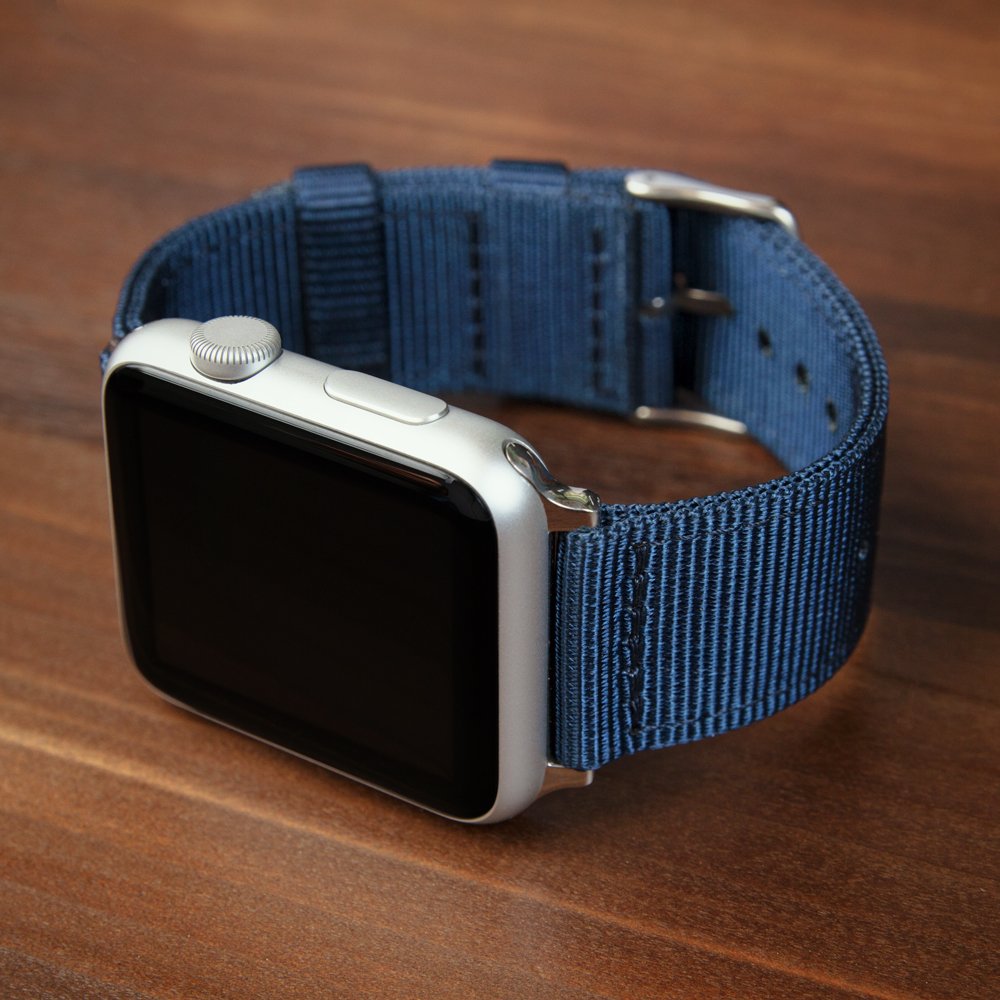 Archer Watch Straps - Premium Nylon Straps For Apple Watch (Navy, Stainless, 44/45/46/49Mm)