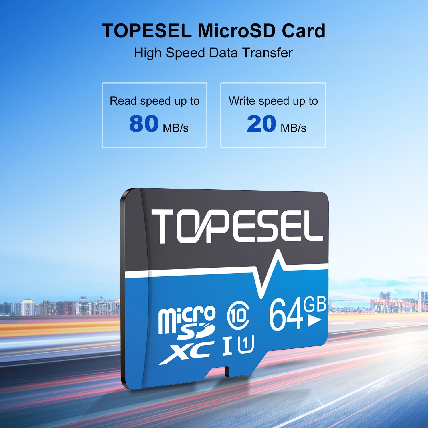 Topesel 5 Pack 64Gb Micro Sd Card Class 10 Micro Sdxc Memory Card Uhs I, High Speed Flash Tf Card For Security Camera/Smartphone/Drone/Dash Cam/Tablet/Pc, C10, U1, 64Gb 5Pack