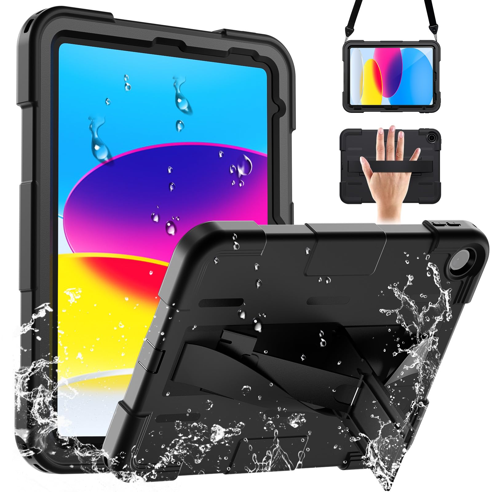 Supfine For Waterproof Ipad 10Th Generation Case, [Built In Screen Protector] [Ip68 Waterproof] [Military Drop Protection] Heavy