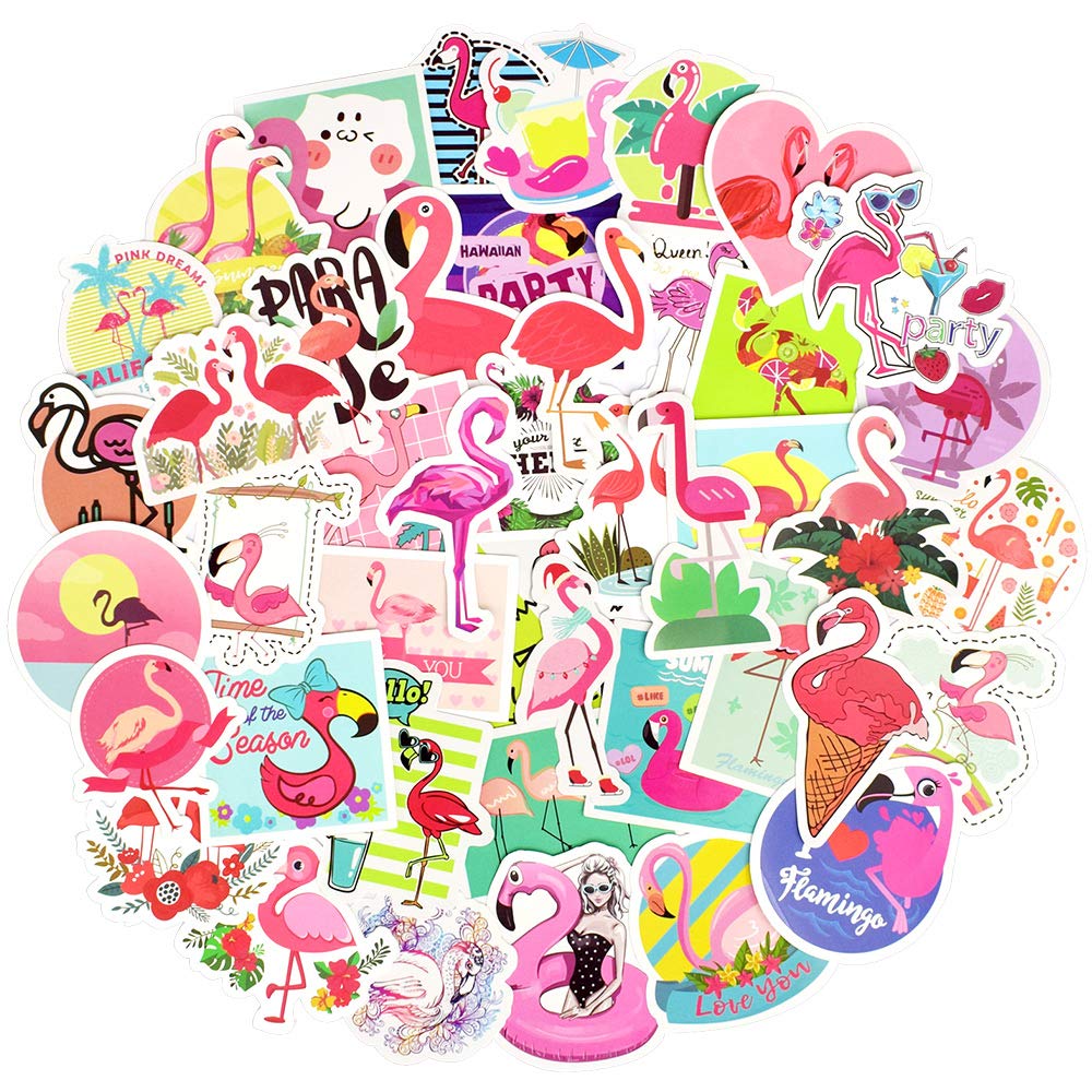 Flamingo Stickers For Teens Kids Flamingo Laptop Stickers For Girls Boys Flamingo Vinyl Stickers For Water Bottle Waterproof Stickers 50Pcs