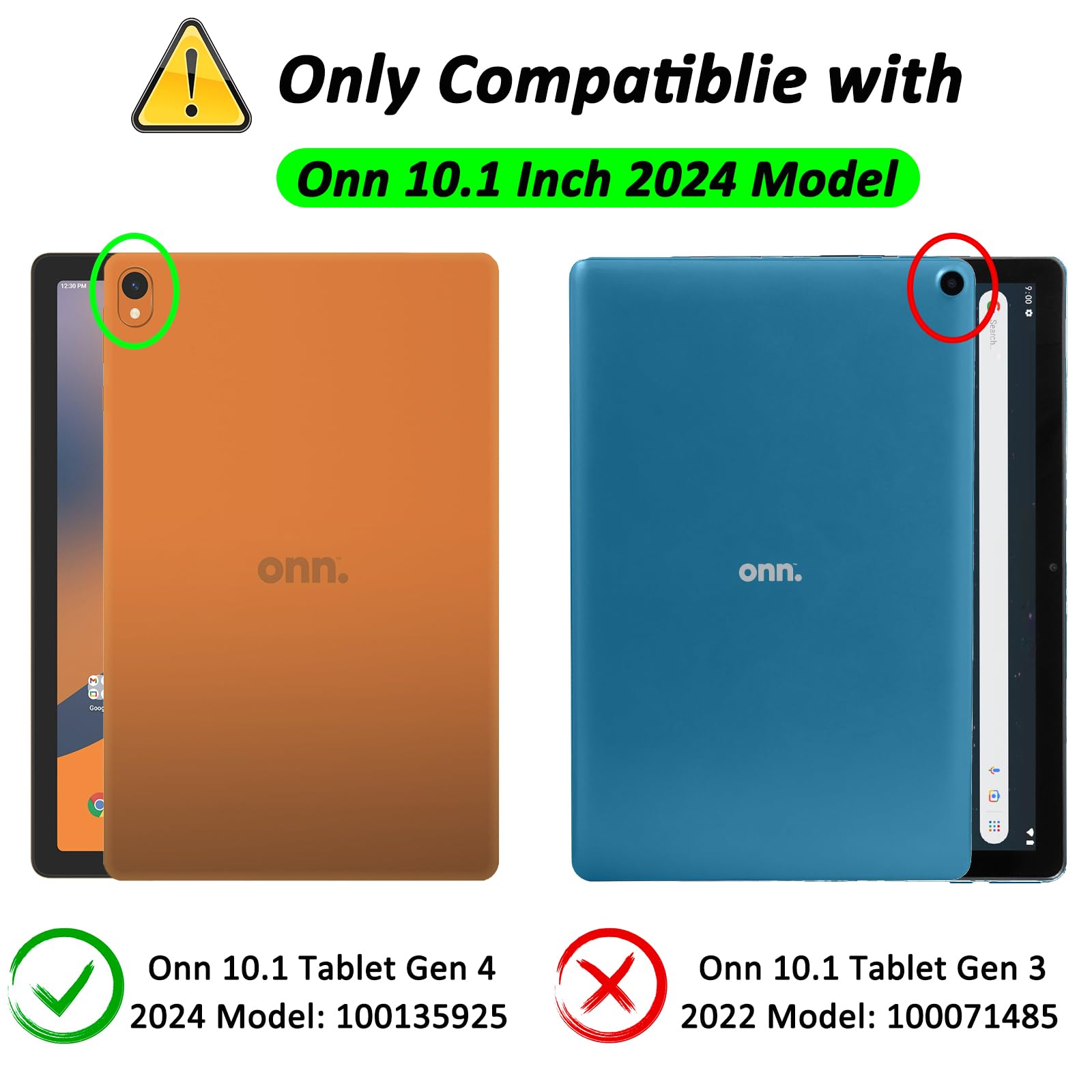 Caweet Case For Onn. 10.1 Inch Tablet Gen 4 (2024 Model: 100135925)   Premium Leather Folio Protective Stand Cover With Magnetic