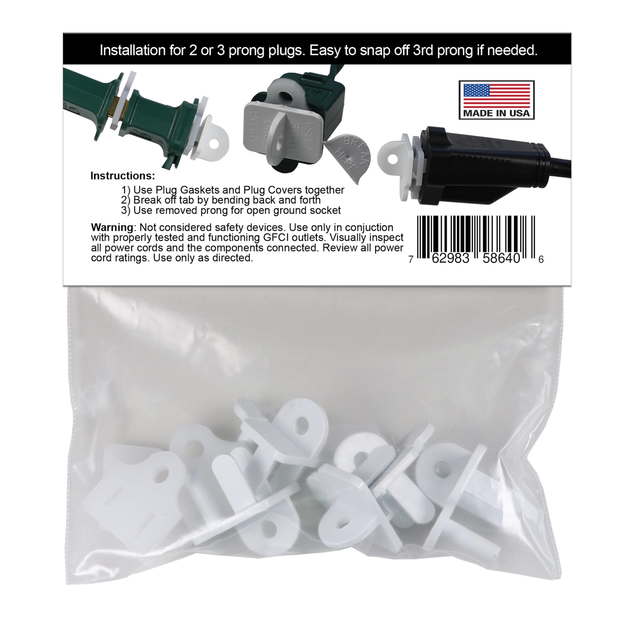 Weatherproof Gaskets & Plug Covers | Outdoor/Indoor Gfci Protector, Christmas String Light Installation, Waterproof Extension Co