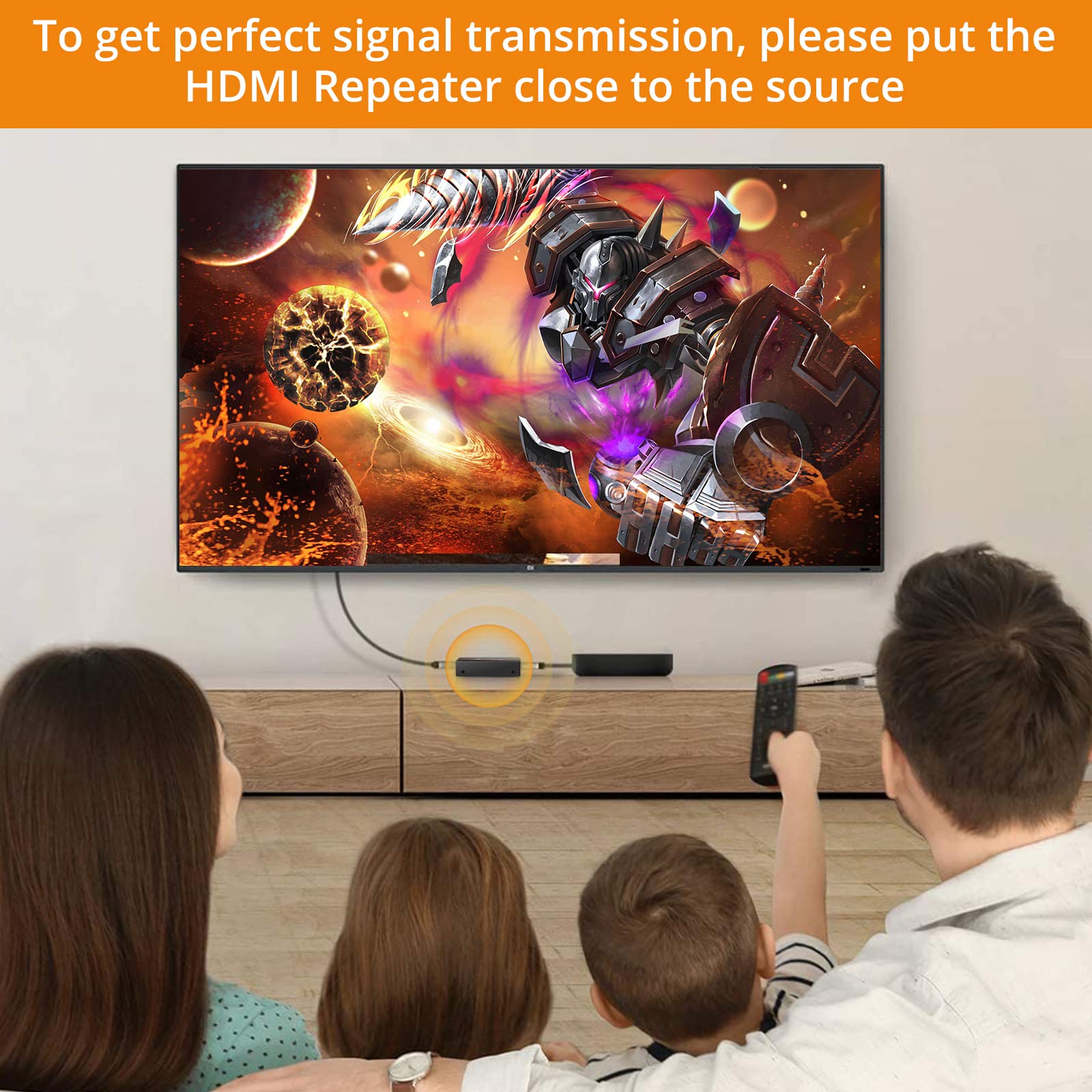 Neoteck Hdmi 2.0 Repeater 4K 2160P 3D Hdmi Signal Amplifier Repeater Boost Up To 196Ft Transmission Distance Mini Size Metal She