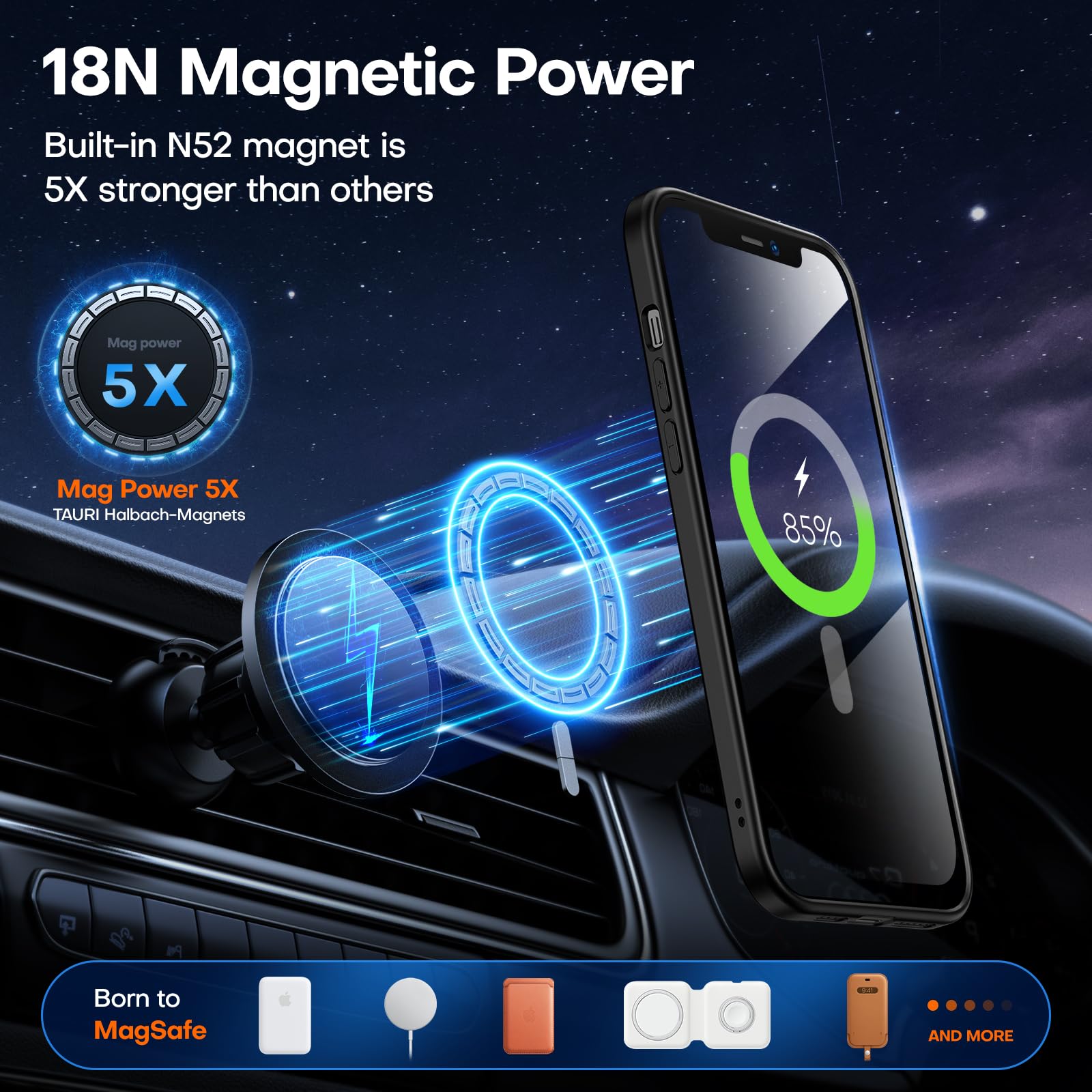 Tauri 3 In 1 Magnetic For Iphone 13 Pro Case Matte Black, With 2X Hd Screen Protector, 12 Ft Drop Protection, Compatible With Ma