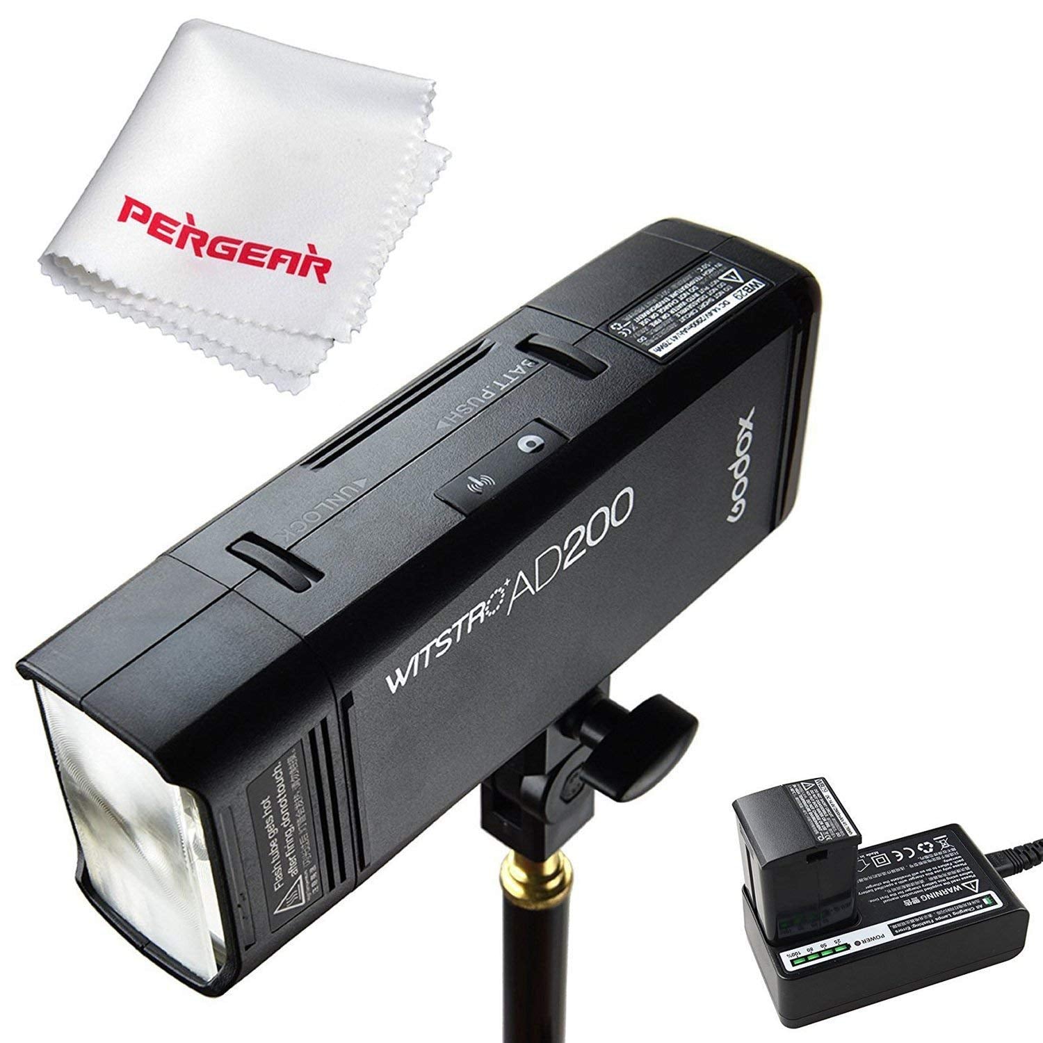 Godox Ad200 200Ws 2.4G Ttl Flash Strobe 1/8000 Hss Cordless Monolight With 2900Mah Lithimu Battery And Bare Bulb/Speedlite Fresn