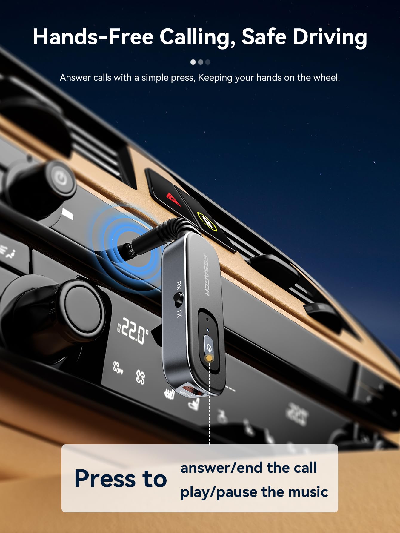 Bluetooth 5.1 Aux Adapter Receiver & Transmitter Rechargeable For Airpods Headphones Speaker, 3.5Mm Aux Audio Jack Adapter For A