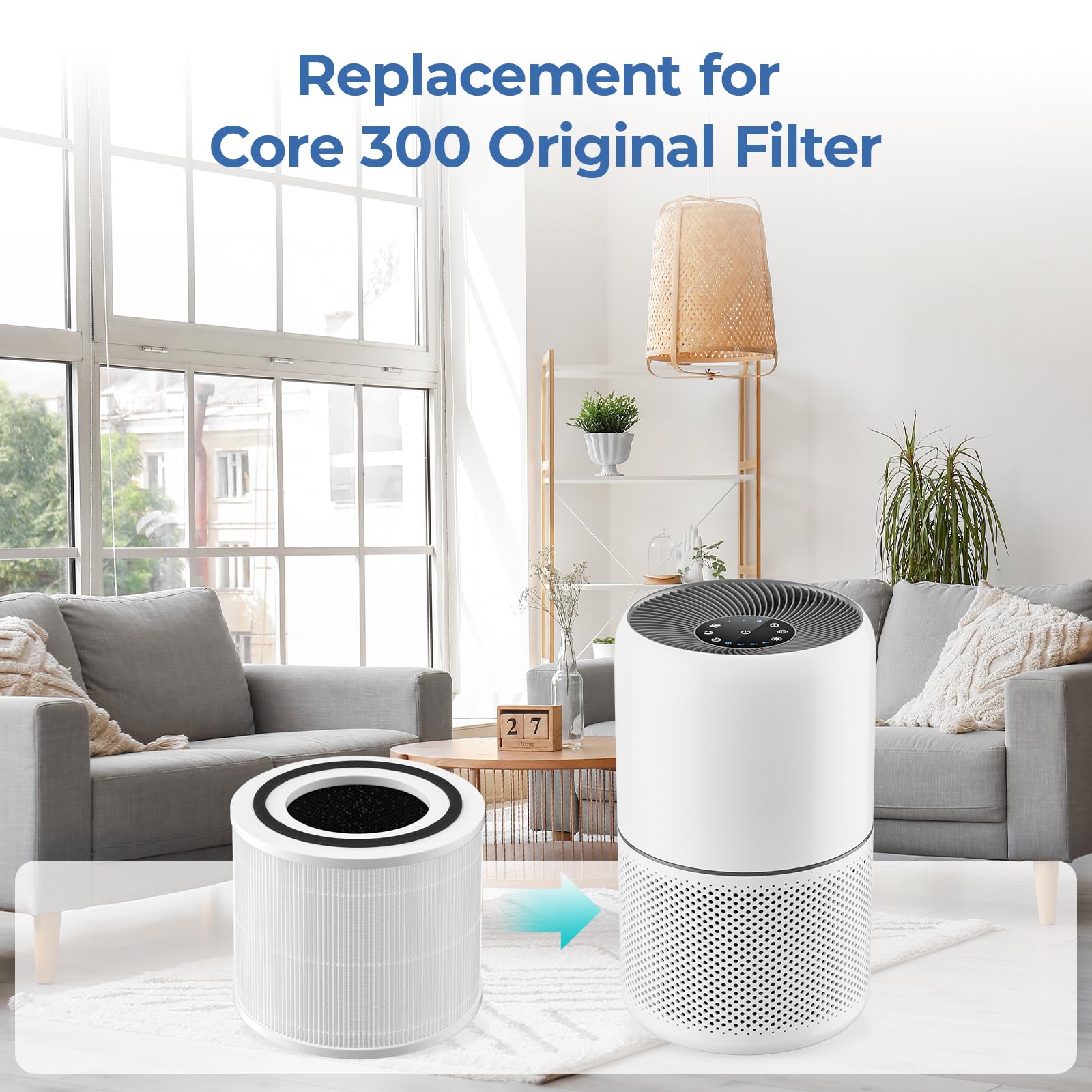 Fil-Fresh Core 300 Replacement Filter, Compatible With Levoit 300 And Core 300S Air Purifier, H13 True Hepa Filters And Activate