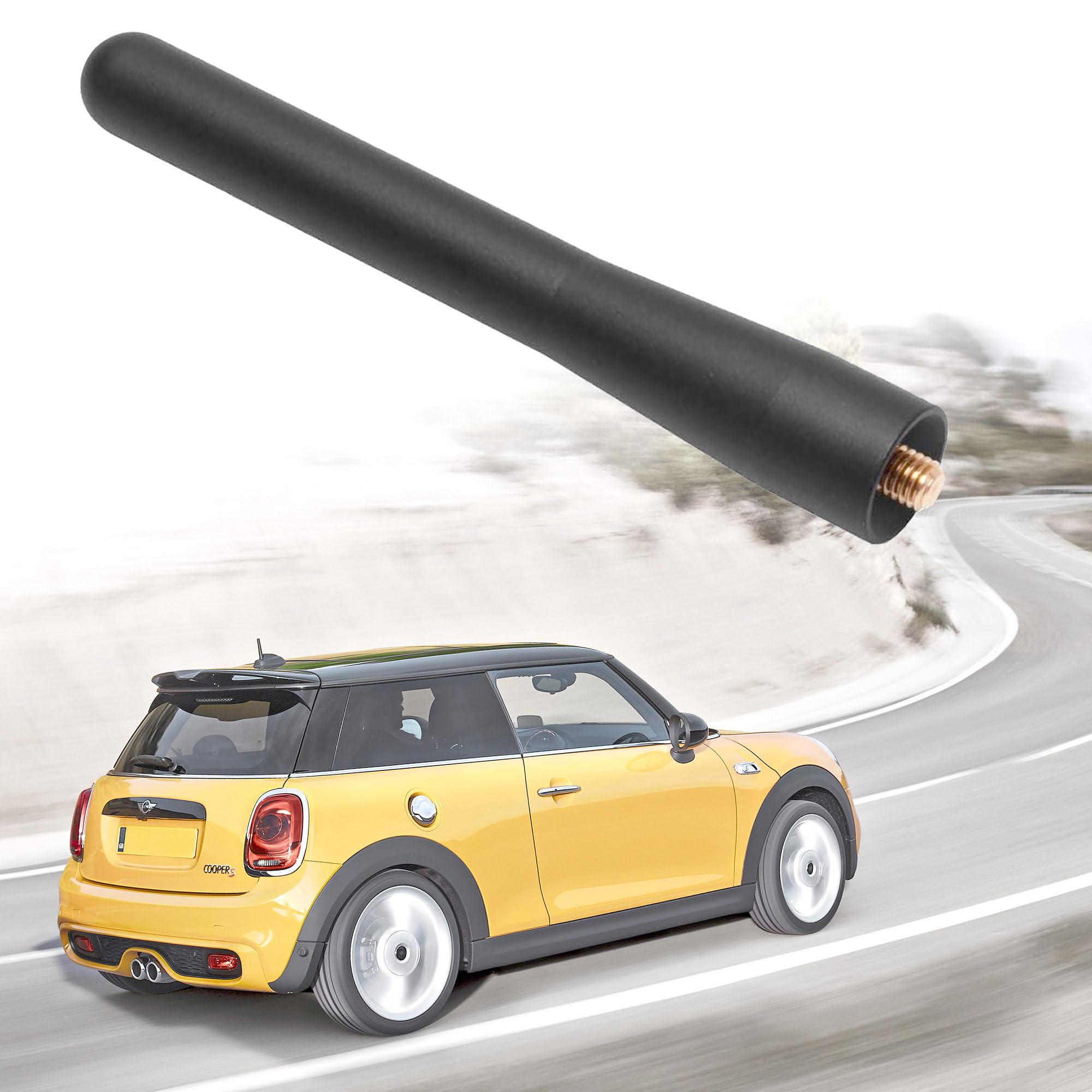 Vofono Antenna For Mini Cooper Paceman Countryman Clubman Convertible 1999 2023, Mini Cooper Accessories, 4.5 Inch Stubby Car Wash Proof Mini Copper Antenna Replacement Aluminium Mast